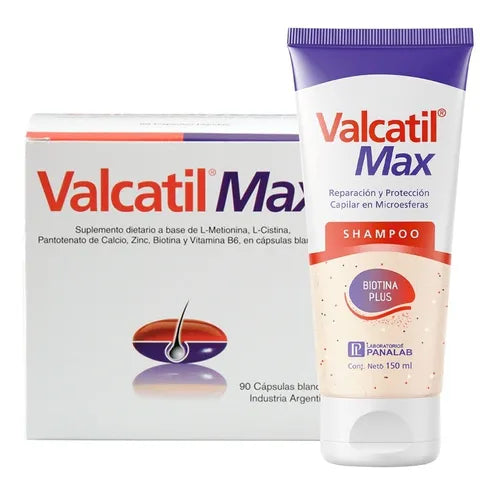 Valcatil MAX Combo: 90 Soft Caps + Shampoo 150ml - Hair & Nail Health!