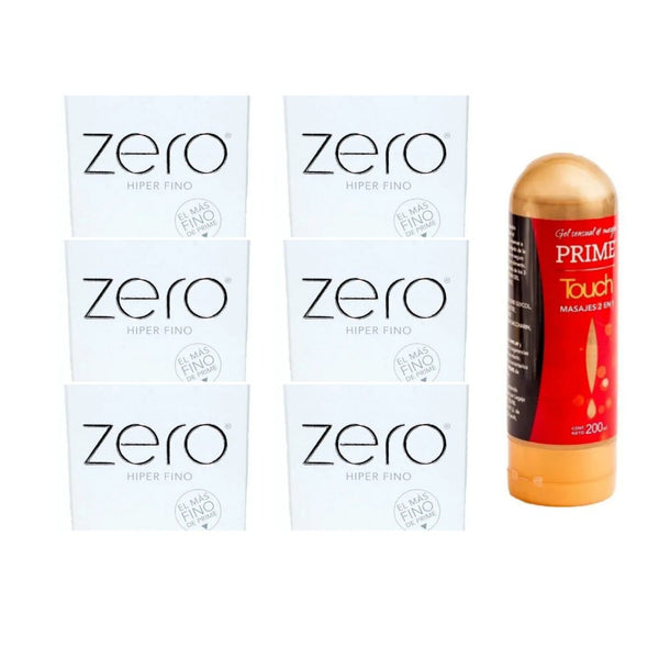 Prime Zero HYPER FINE 18 Condoms & 200ml Gel Touch - Soft, Natural, Lubricated & Non-Greasy!