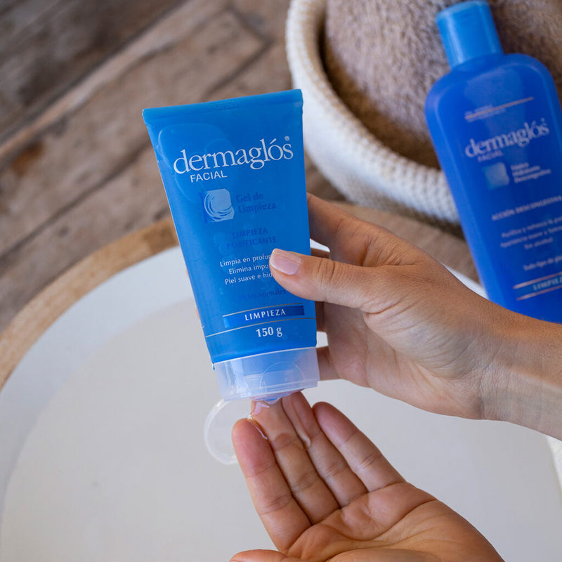 Dermaglós Complete Routine for Normal to Dry Skin - 4-Piece Set: Cleansing Gel, Moisturizing Tonic, FPS20 Day Moisturizer & Nutritious Night Cream