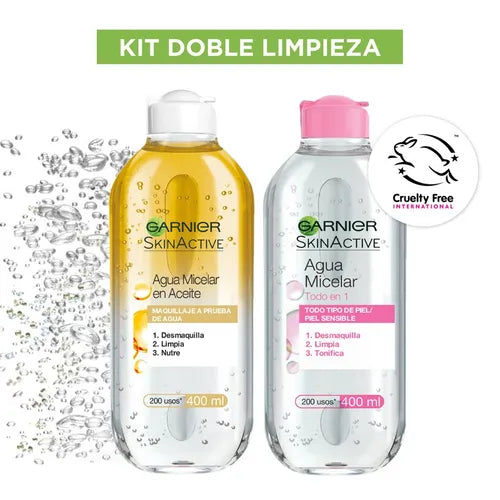 Garnier SkinActive Biphasic Micellar Make-up Remover Water - 400ml - Cleanses & Nourishes!