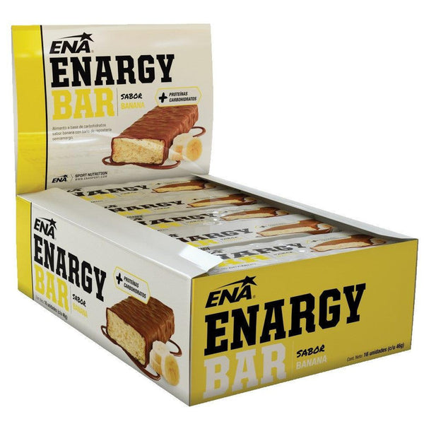 Ena Protein Banana Bars - Natural, Gluten-Free, Low in Sugar & Fat (16-Unit Pack)