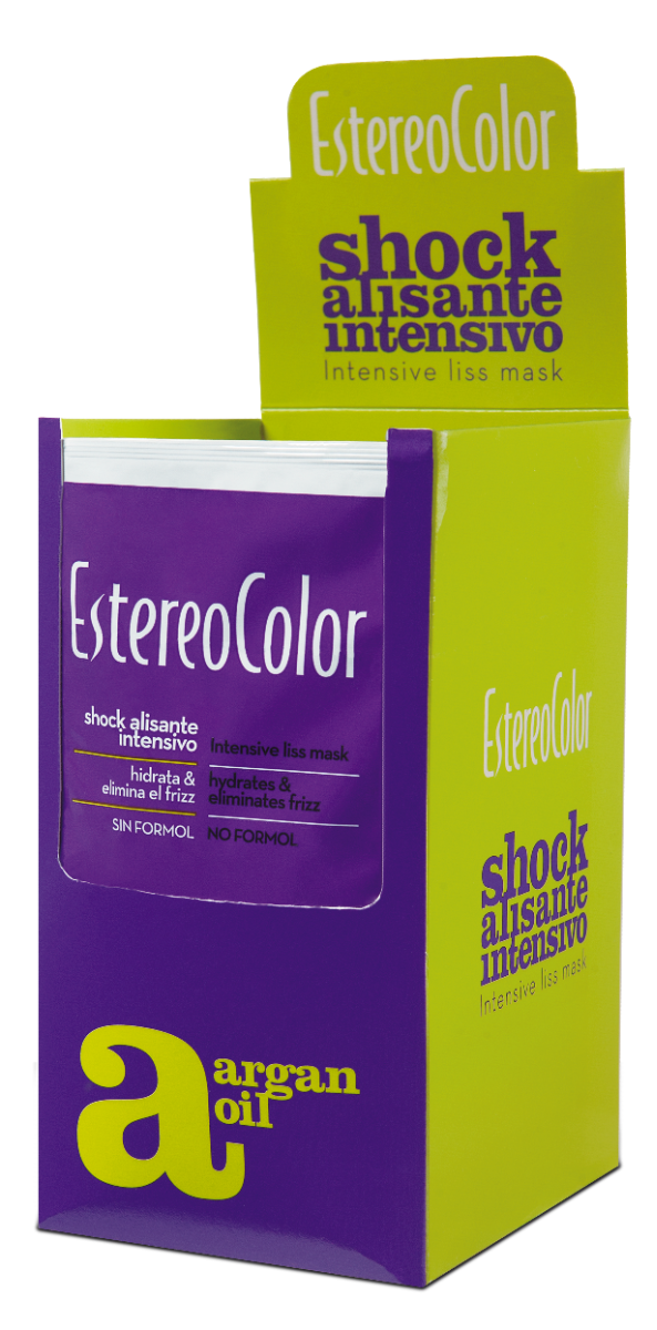 Estereocolor Intensive Straightening Shock With Argan Oil - Formaldehyde-Free, Keratin-Infused, Amino Acid-Rich Hair Treatment for Dry & Damaged Hair - 50Gr / 1.69Oz X 10 Pcs.