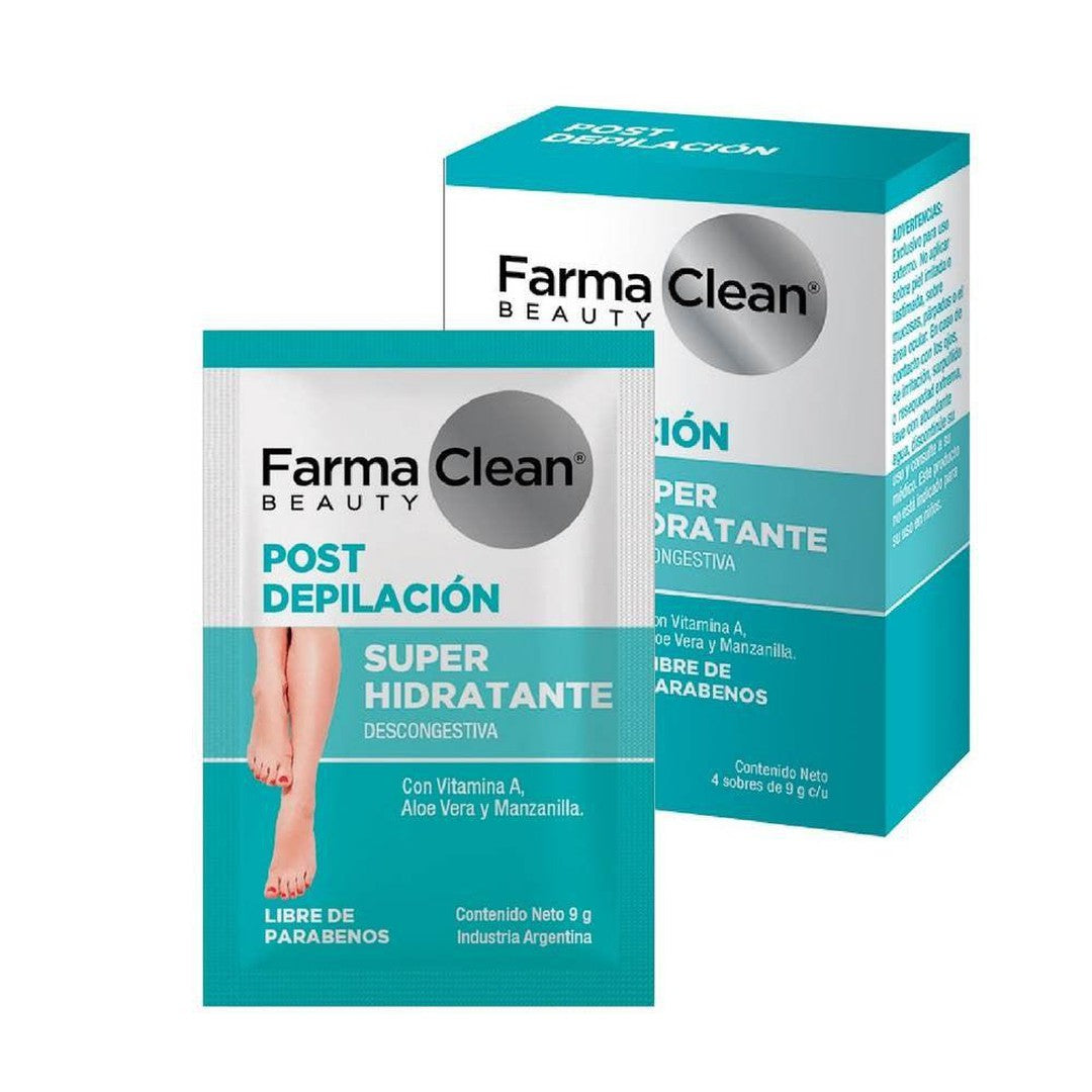 Farmaclean Beauty Post Depilation W/ Vitamin A: Natural, Hypoallergenic & Non-Irritating Formula (4 Units Ea.)