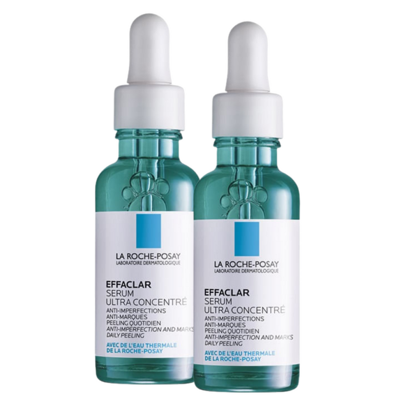 La Roche-Posay Effaclar Serum Ultra Concentrated - 2x30ml - Daily Peel, Acne & Aging Treatment