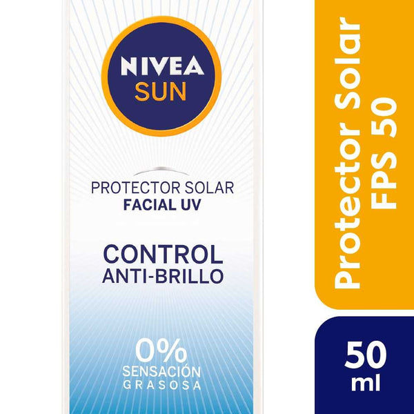 Nivea Sun Matifying Facial Sunscreen SPF 50 UVA/UVB Protection ‚Water-Resistant, Non-Greasy, Non-Comedogenic, Oil-Free,(50Ml / 1.69Fl Oz) .
