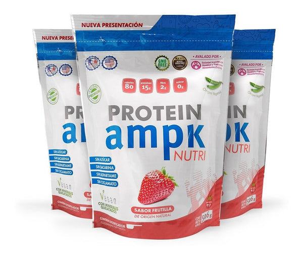 Nutri Protein AMPK: 3 Containers of 506g Vegan Protein Shake w/ 15g Protein & 3g Fiber - Saota Endorsed!
