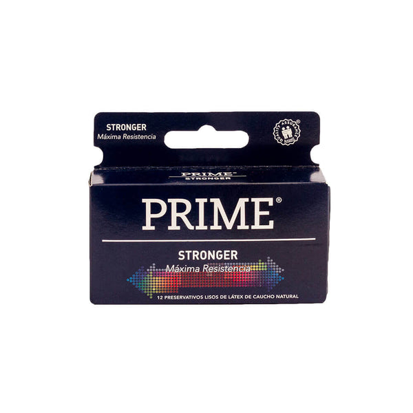 Prime Stronger Latex Condoms - Double Lubrication, Maximum Strength & Durability, Anal Sex Protection 12 Pack