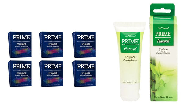 Prime Stronger 22g Latex Condoms & Intimate Gels Lubricants w/ Aloe, Calendula Extracts