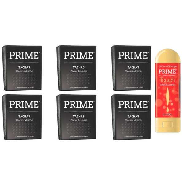 Prime Gel Touch Intimate Gel, Latex, 52mm, Circular Reliefs, Non-Greasy, Water-Based. Enjoy New Sensations!