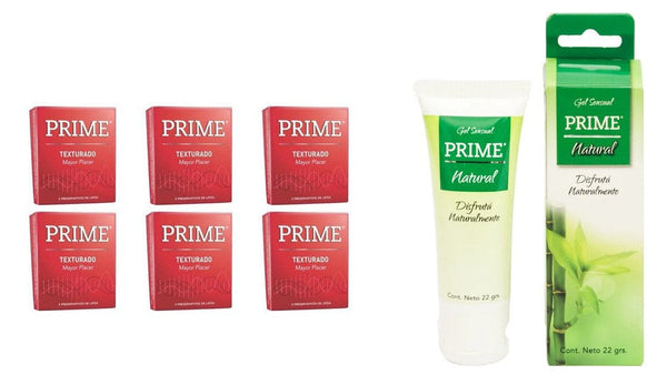 Prime Sensual Lubricant Intimate Gels 22g, 18 Condoms, Latex, 52mm Width