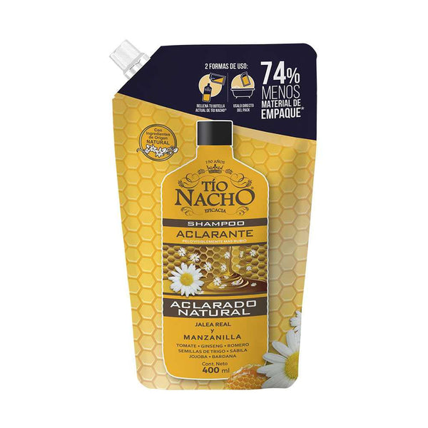 Tio Nacho 400ml/13.52Fl Oz - Rechargeable Lightening Shampoo for Natural Hair Color Protection and Moisturizing