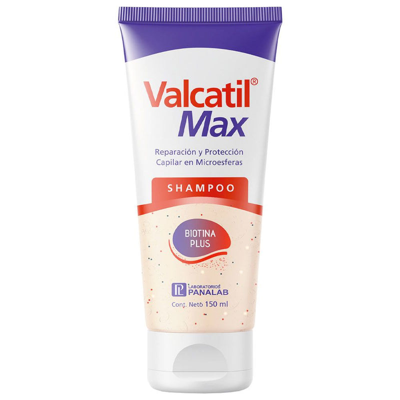 Valcatil Max | 150ml Shampoo Anticaída | Biotin, L-Methionine, L-Cistine, Vitamin B6, Zinc & Pantothenic Acid | Strengthen Hair & Nails