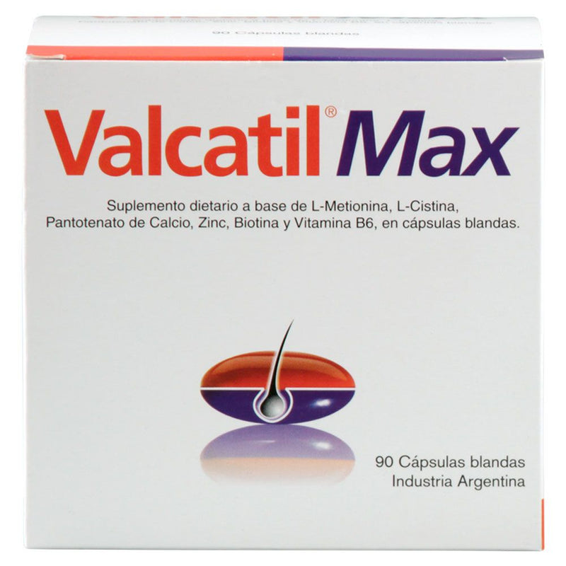 Valcatil Max 90s Soft Capsules & Shampoo Duo: Complete Natural Hair & Nail Health, Biotin, Calcium, Vitamin B6, Zinc, Combat Alopecia, Seborrheic Dermatitis, Prevent Hair Loss, Increase Nail Growth & Hardness.
