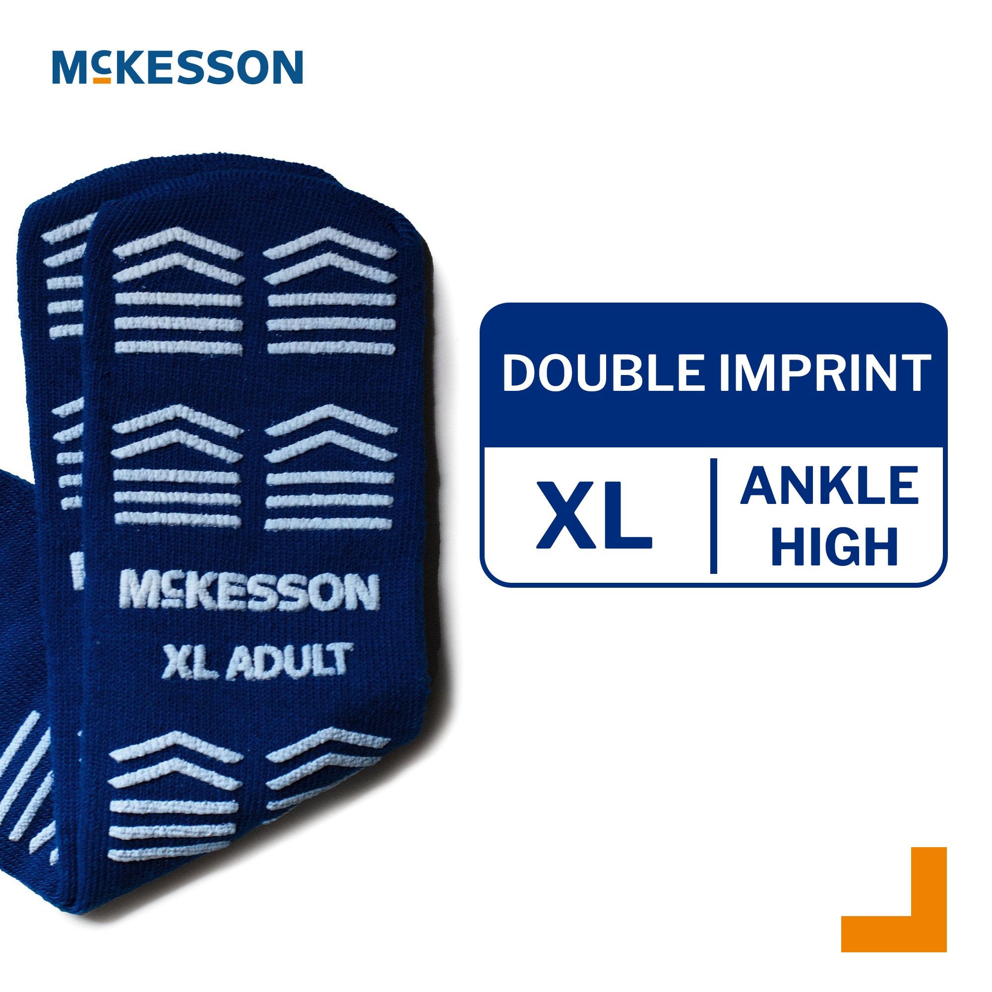 Slipper Socks McKesson Unisex Adult X-Large Double Tread Single Patient Use Royal Blue - image 3