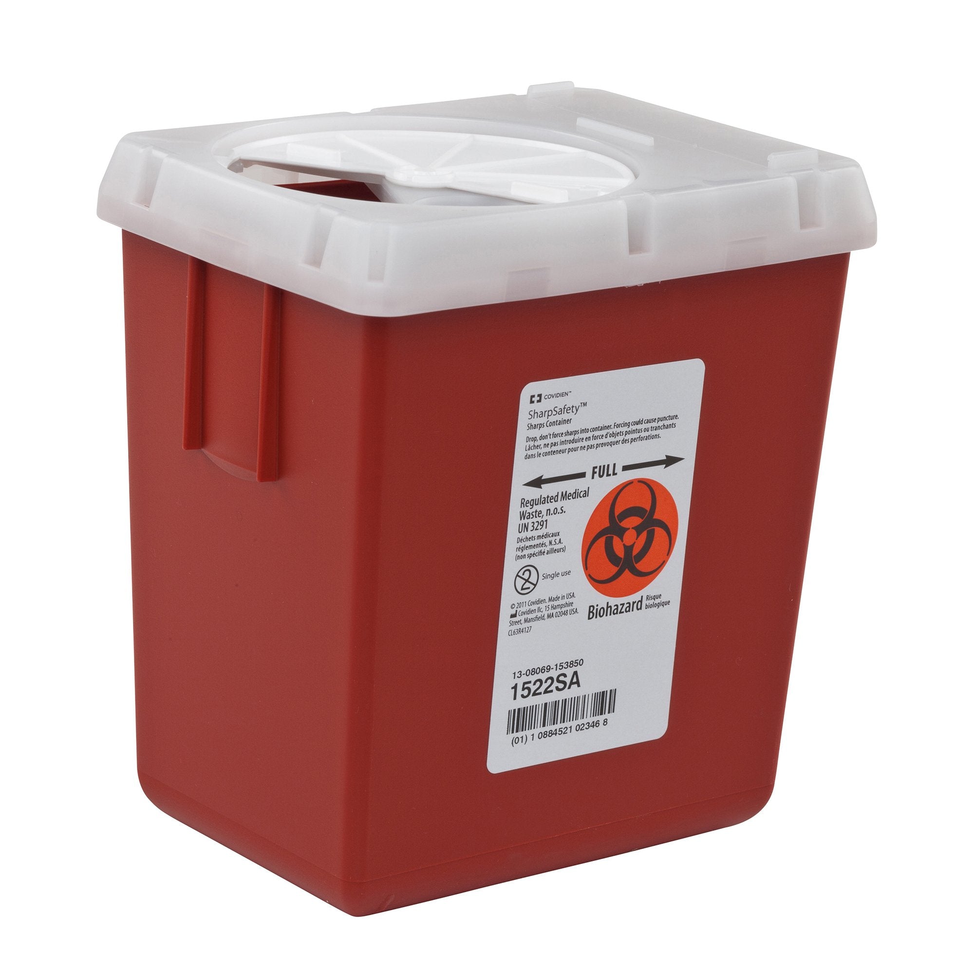 AutoDrop™ Phlebotomy Sharps Container, 2.2 Quart, 7¼ x 6½ x 4½ Inch