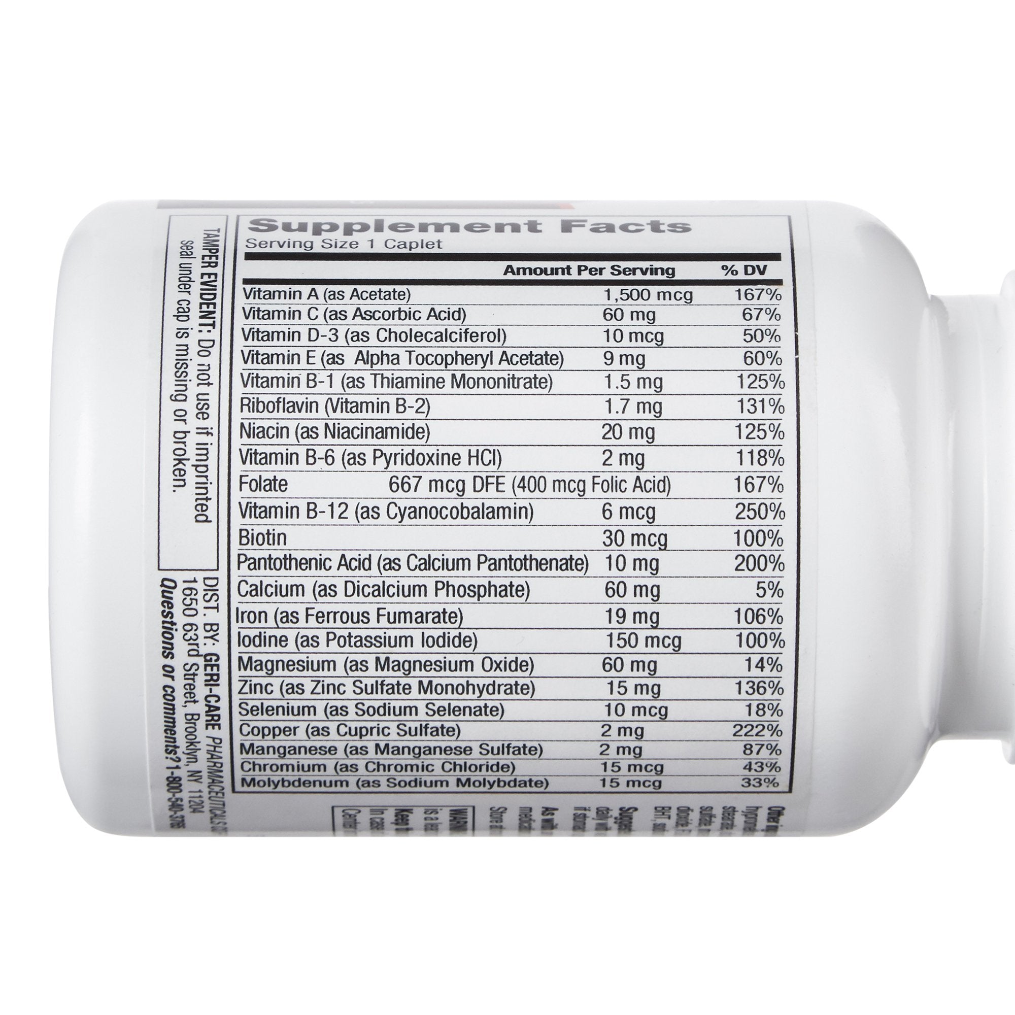 Multivitamin Supplement with Minerals Geri-Care® Tablet 100 per Bottle - image 4