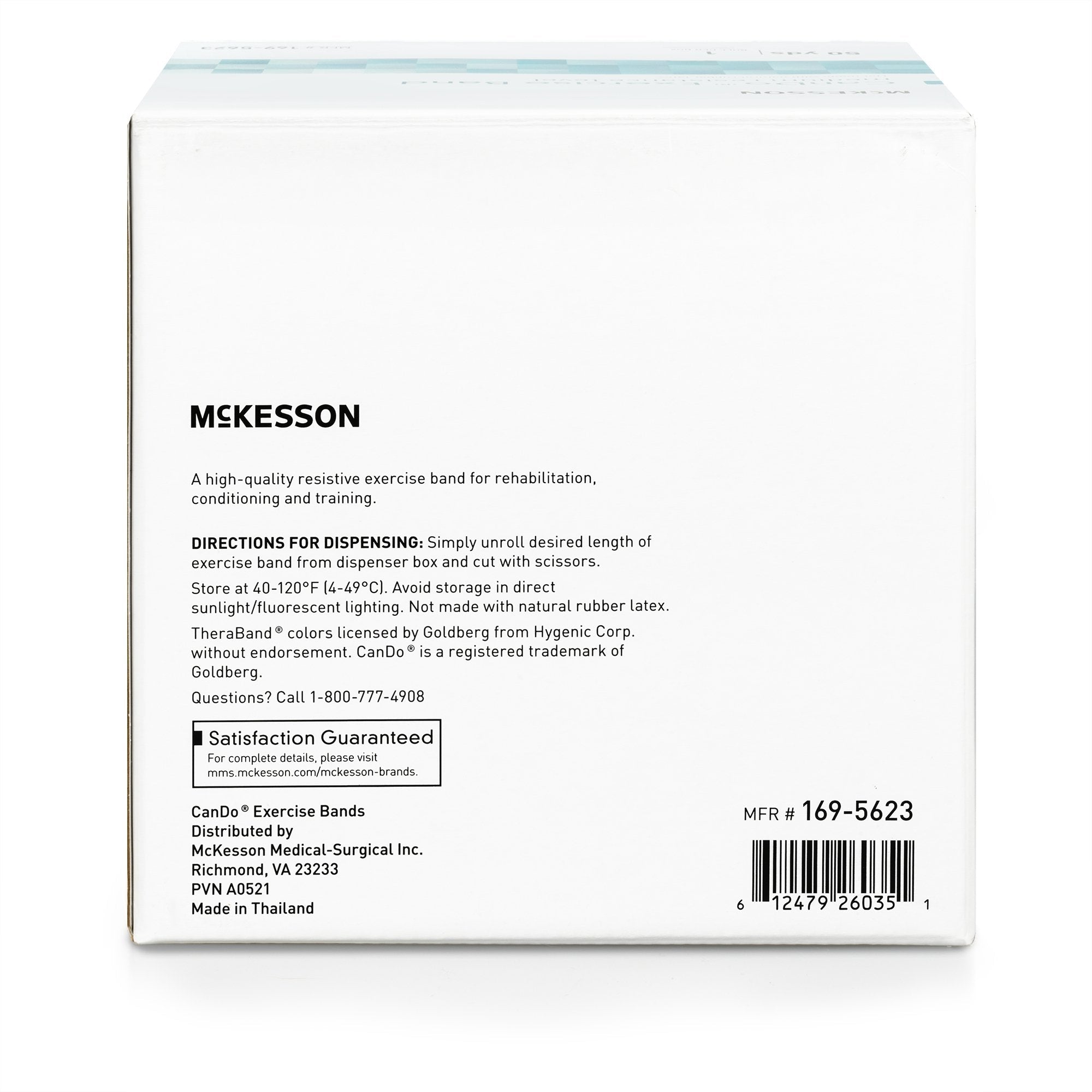 McKesson CanDo® Exercise Resistance Band, Green, 5 Inch x 50 Yard, Medium Resistance (1 Unit)