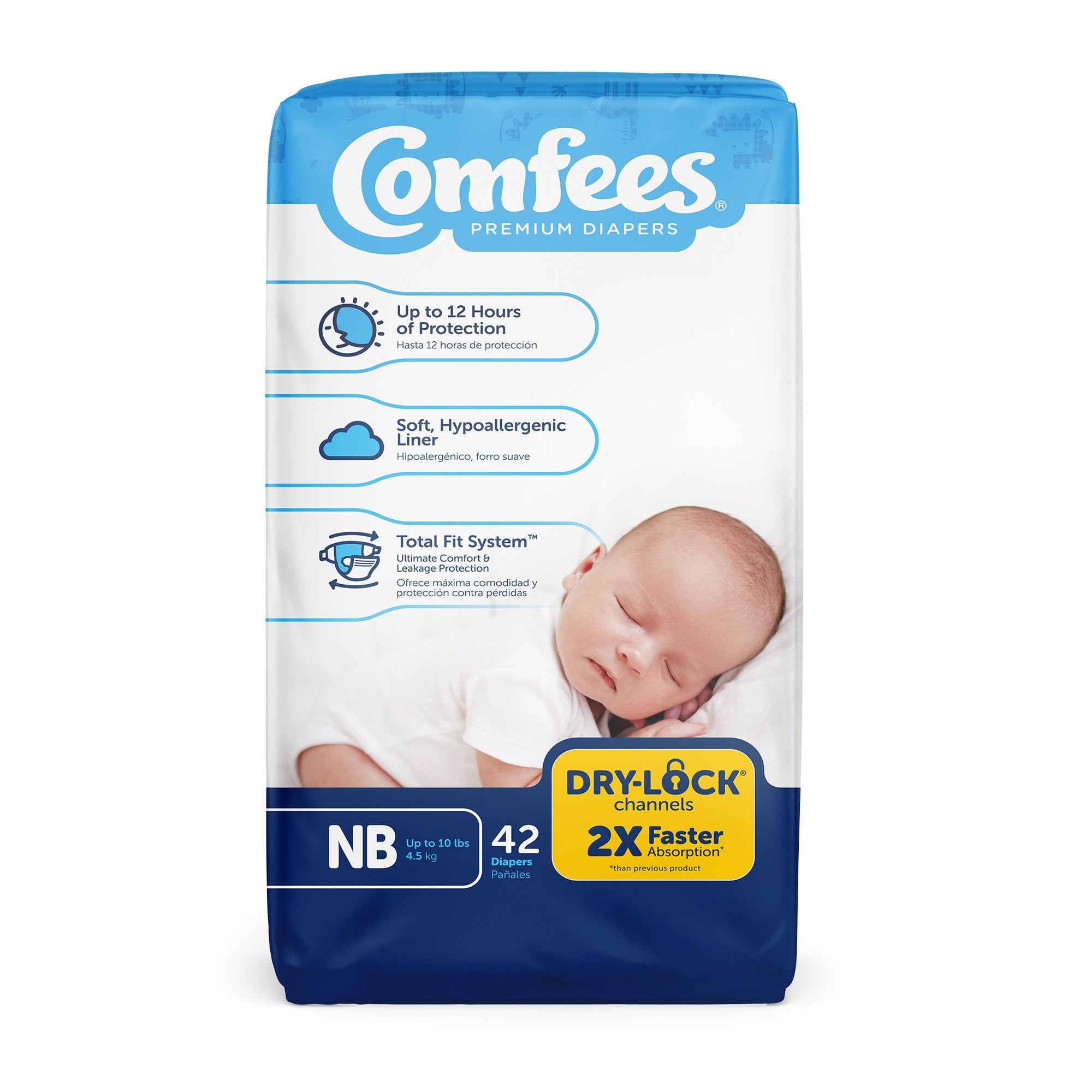 Unisex Baby Diaper Comfees® Newborn Disposable Moderate Absorbency - image 2