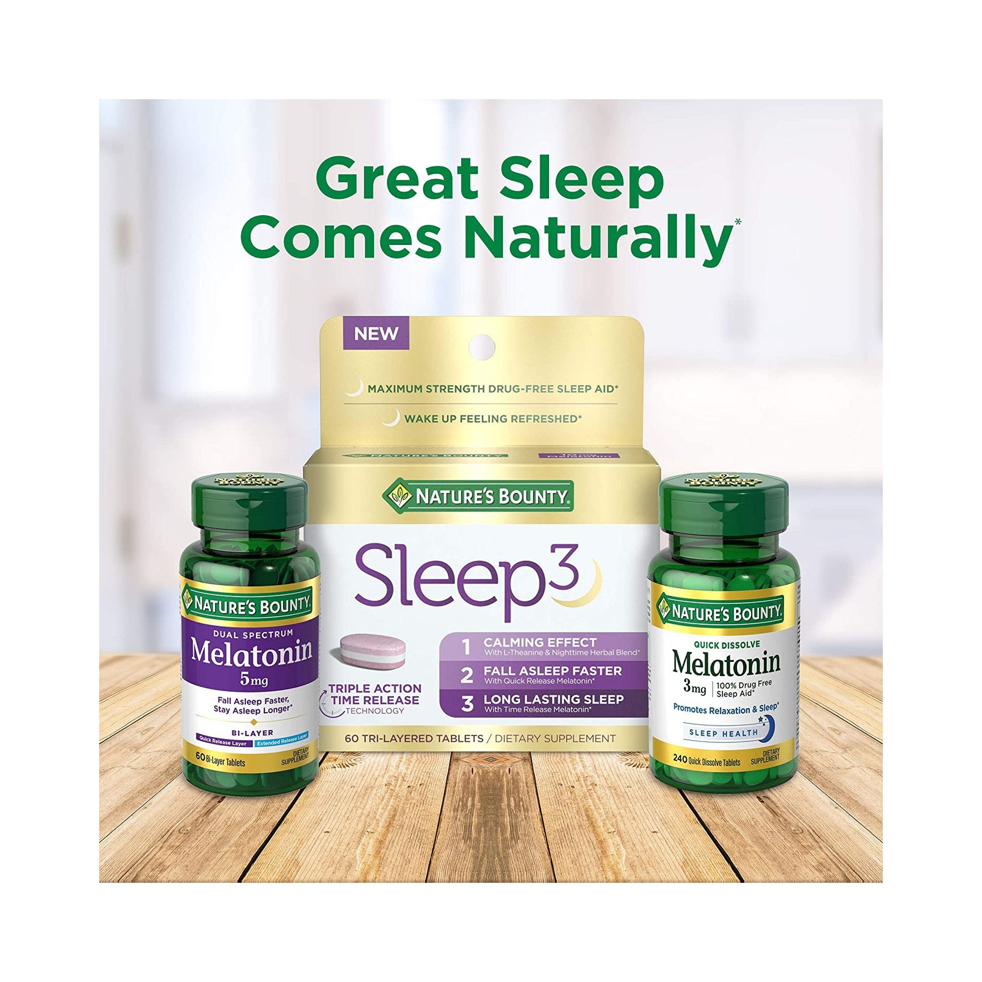 Natural Sleep Aid Nature's Bounty® 180 per Bottle Tablet 1 mg Strength - image 5