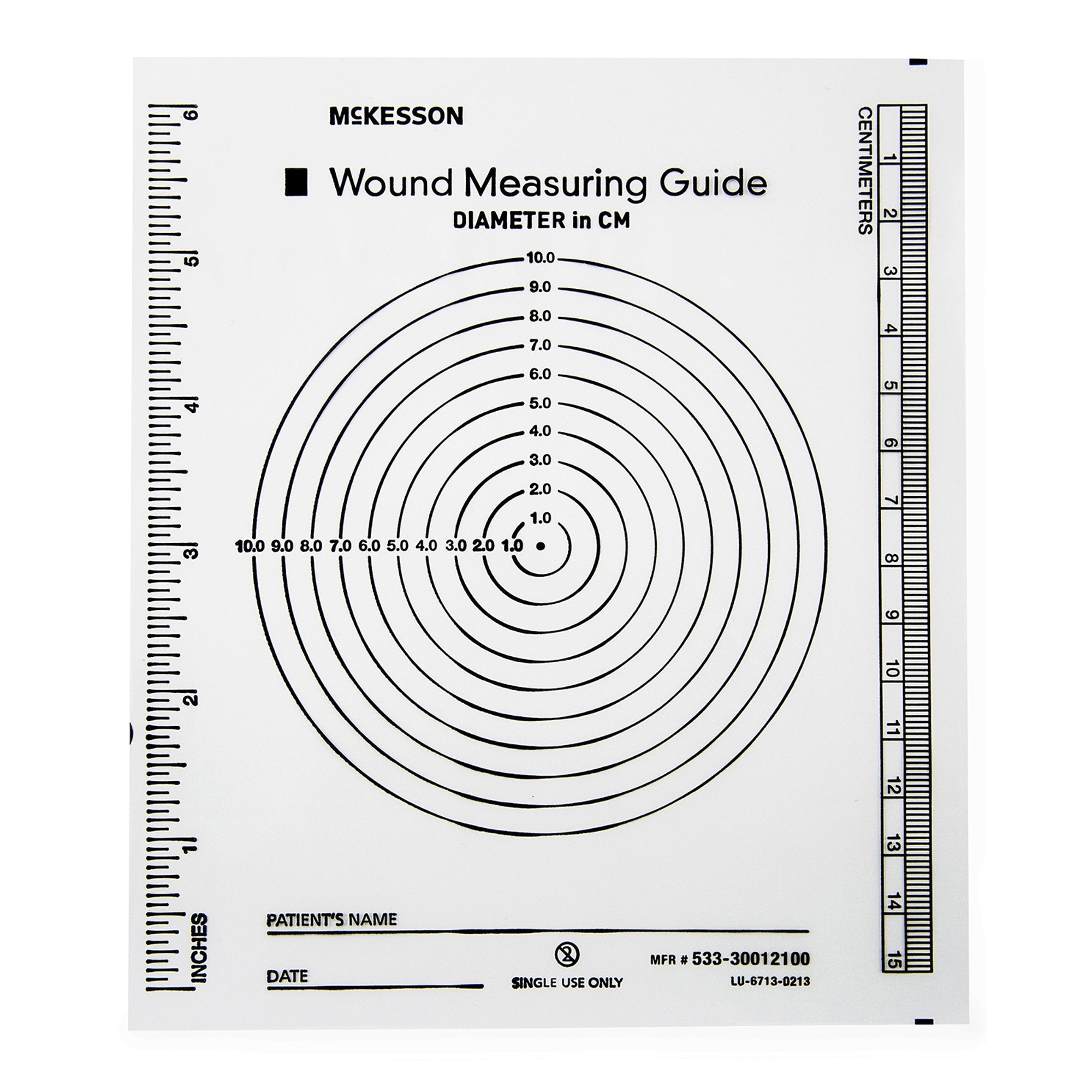 McKesson Plastic Wound Measuring Guide, 5 x 7 Inch (100 Units)