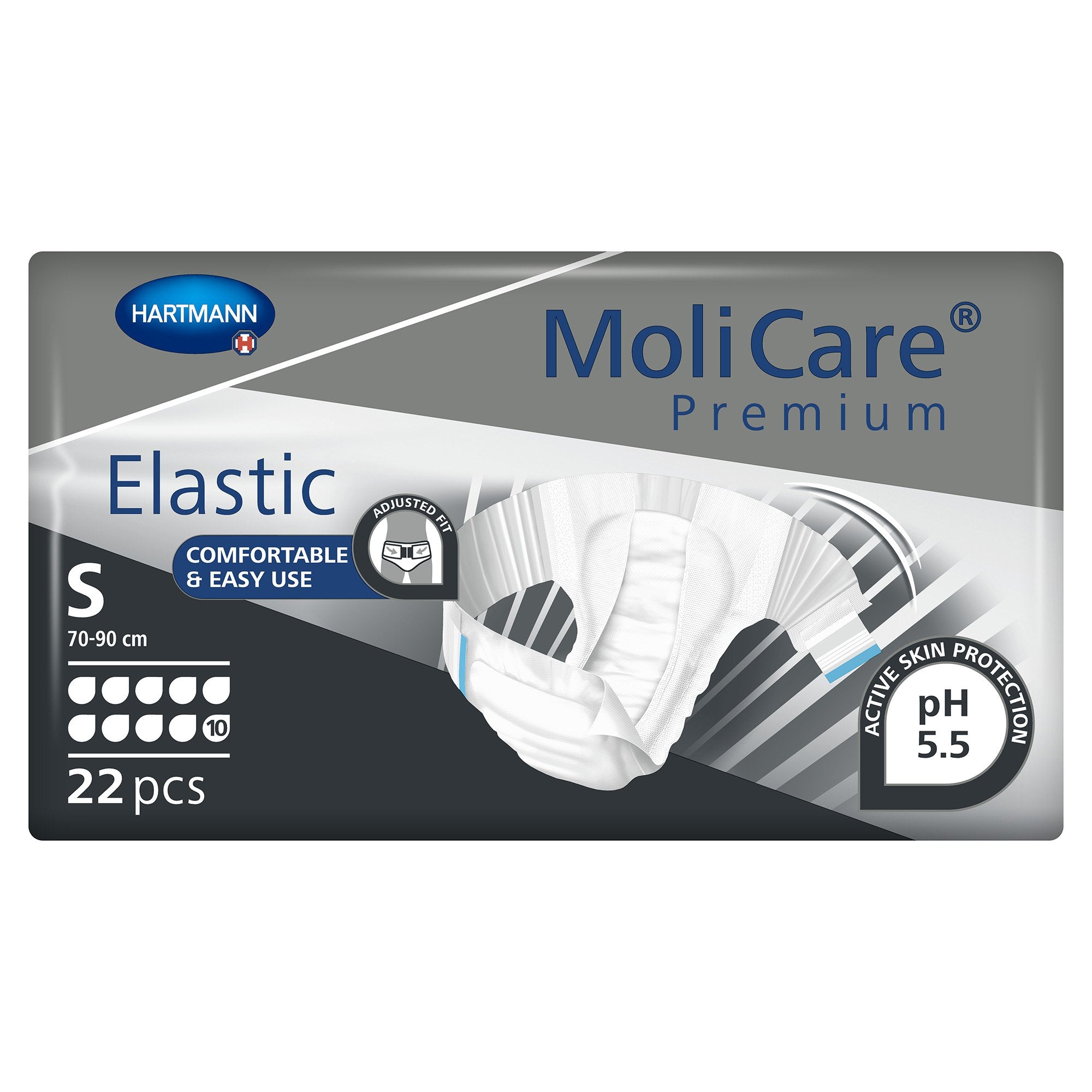 Incontinence Brief MoliCare® Premium Elastic 10D Adult Small Unisex Disposable Heavy Absorbency - image 3