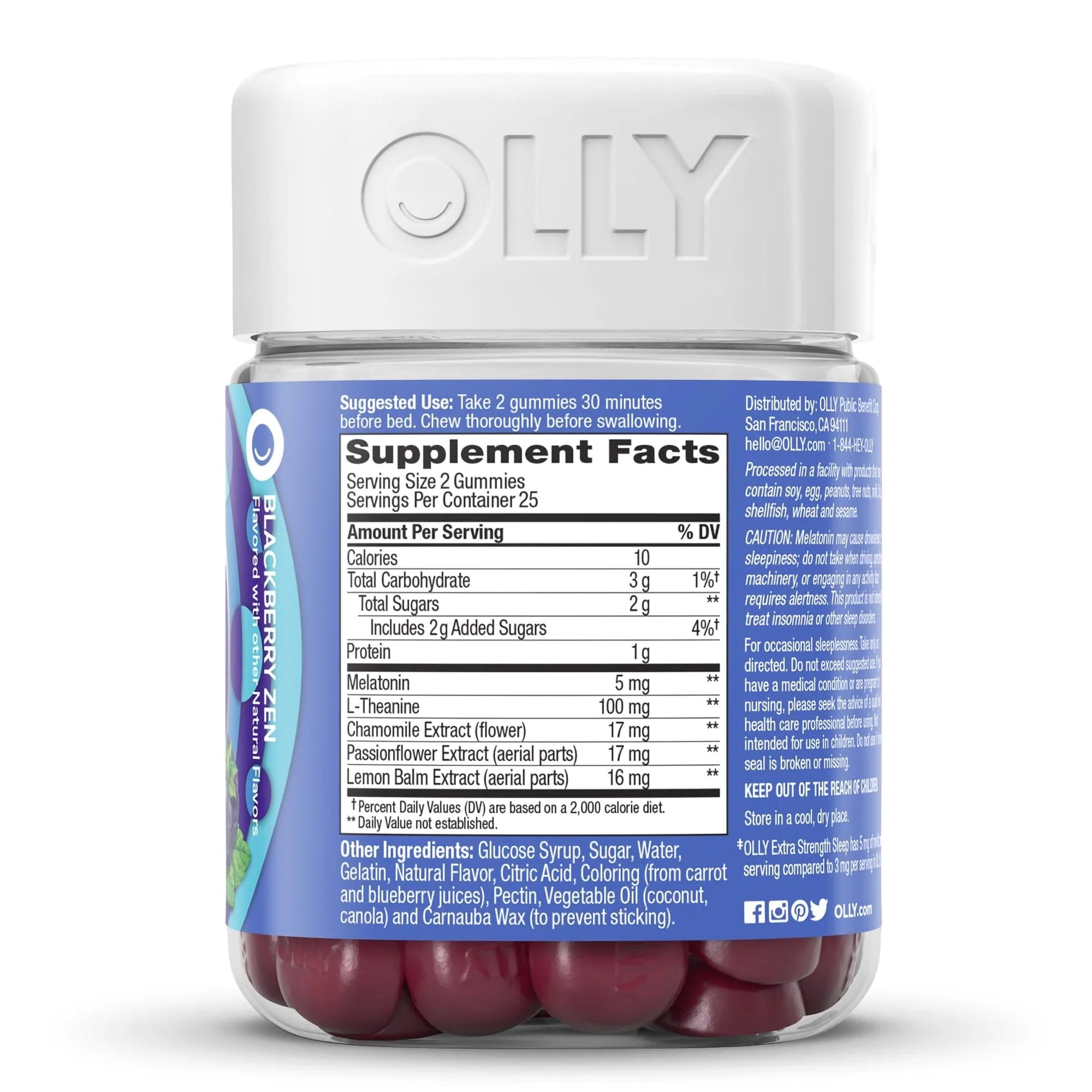 Sleep Aid OLLY® Extra Strength Sleep 50 per Bottle Gummy 5 mg - 100 mg Strength - image 2