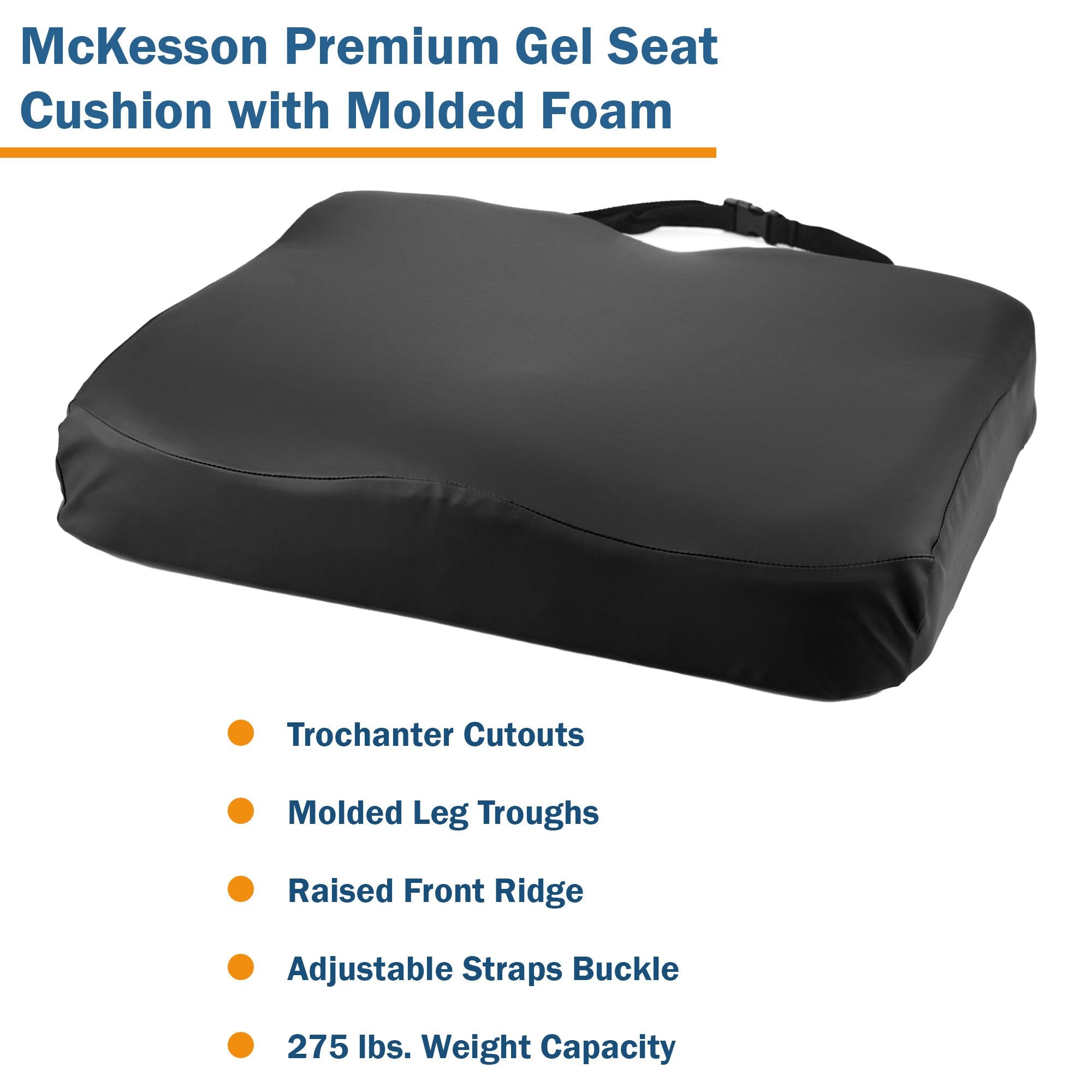 Contoured Seat Cushion McKesson 20 W X 16 L X 3 D Inch Foam / Gel - image 6