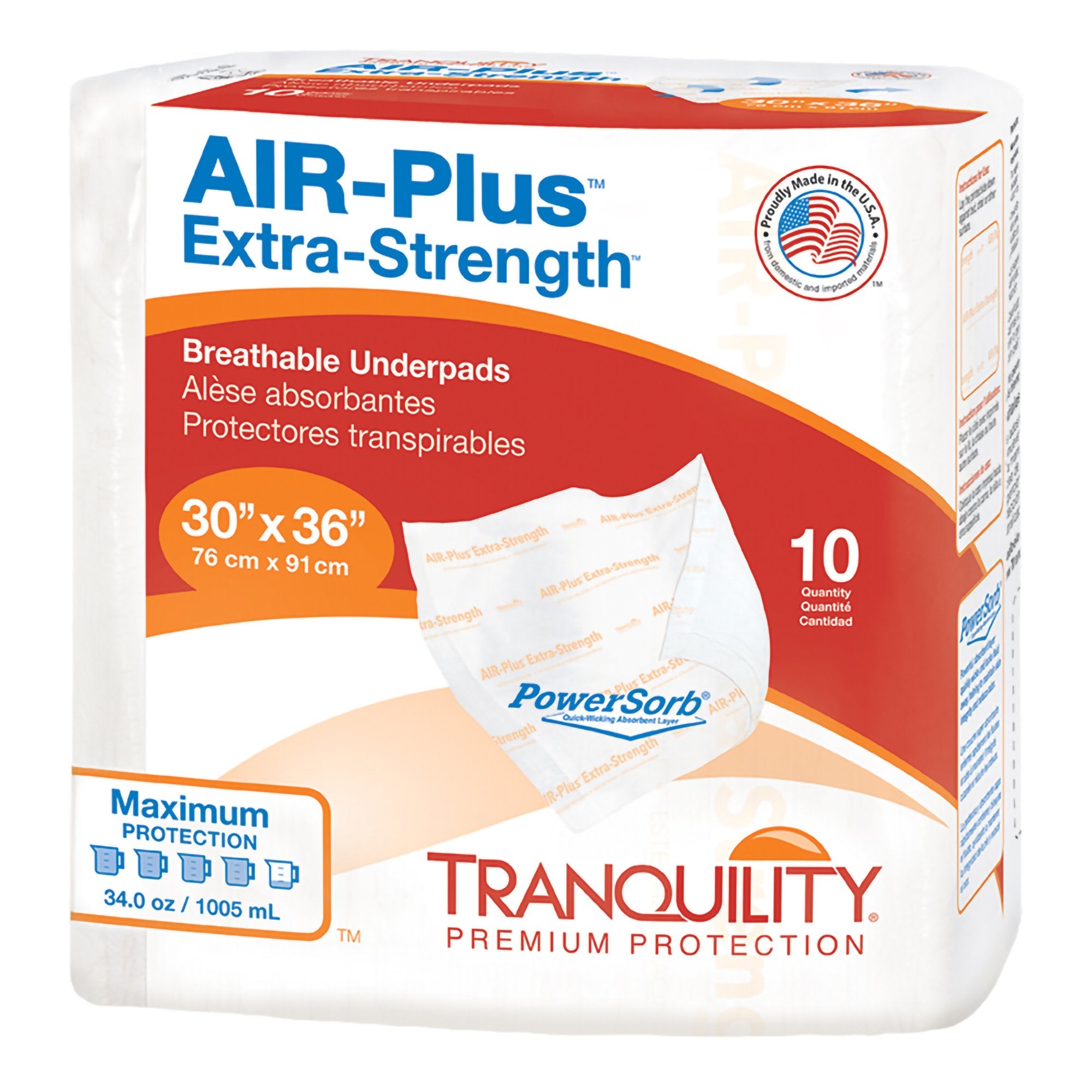 Disposable Underpad Tranquility® AIR-Plus Extra-Strength Low Air Loss 30 X 36 Inch Powersorb® Material Heavy Absorbency