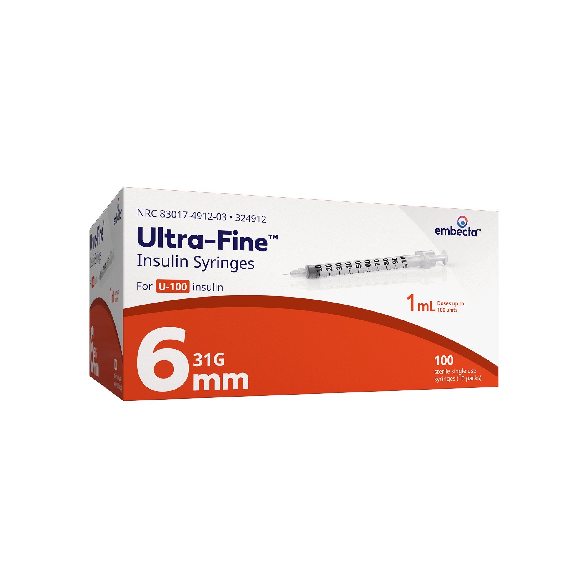 Standard Insulin Syringe with Needle Veo™ Ultra-Fine™ 1 mL 15/64 Inch 31 Gauge NonSafety Regular Wall - image 3