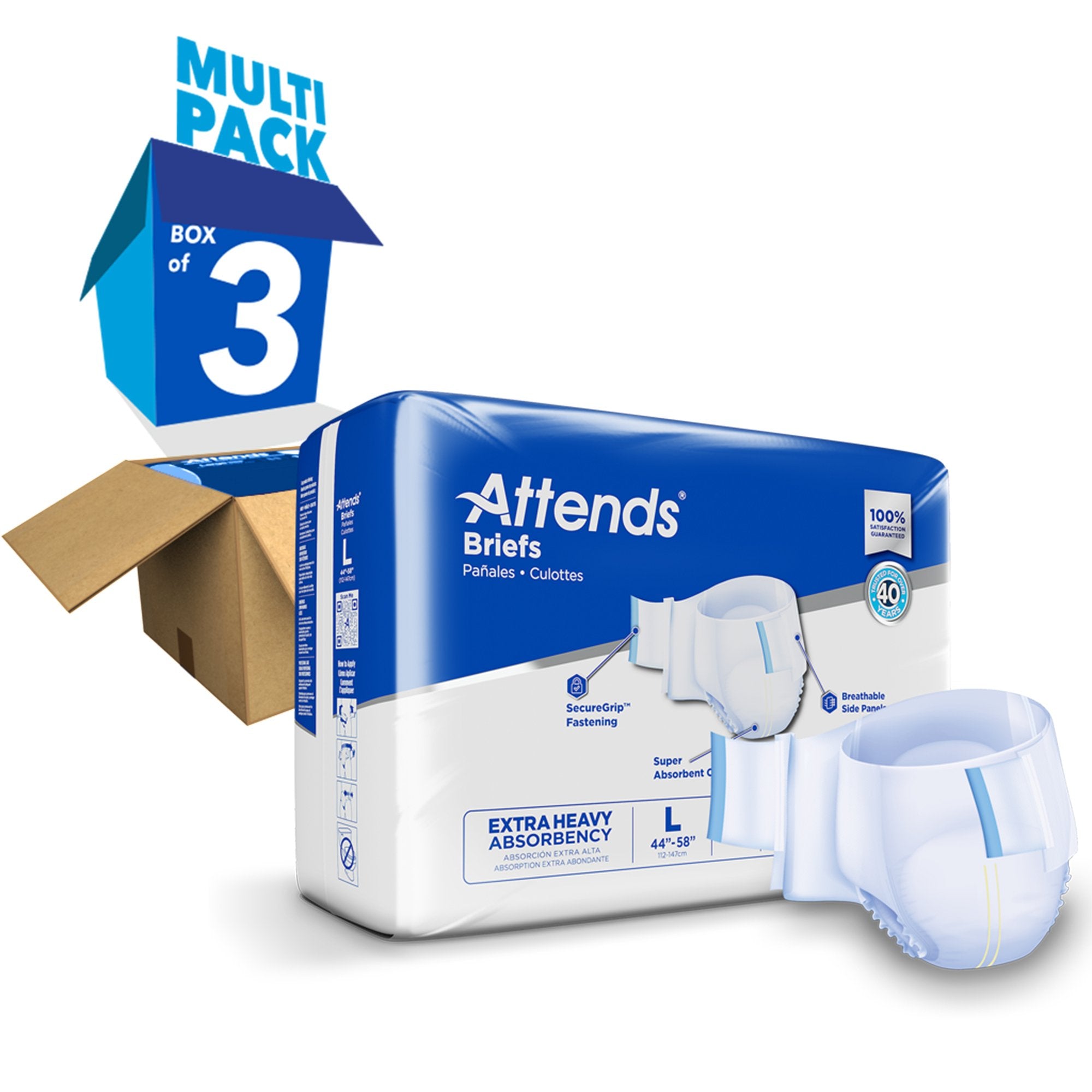 Incontinence Brief Attends® Care Advanced Adult Large Unisex Disposable Heavy Absorbency - image 8