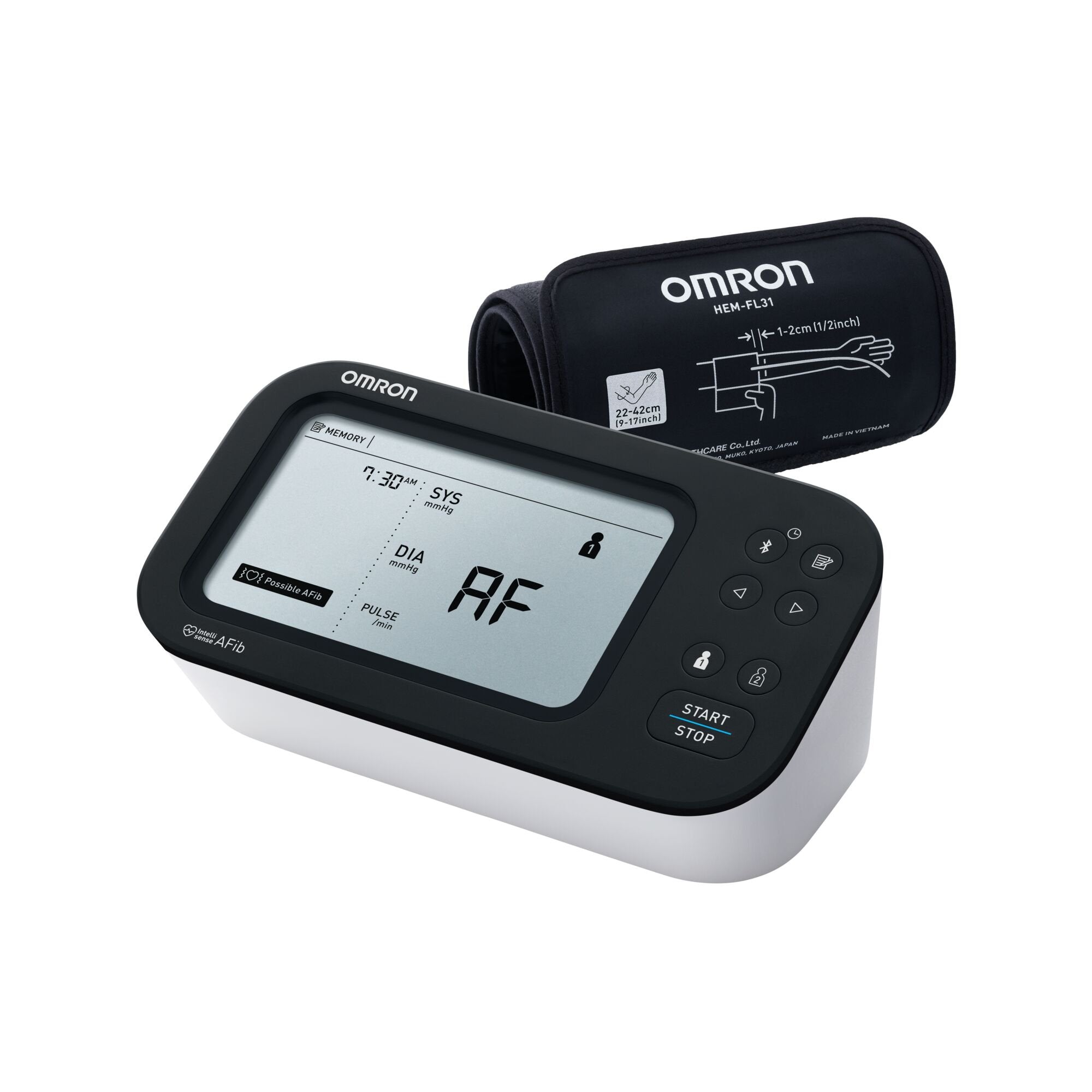 Digital Blood Pressure Monitor Omron 7 Series® Adult Cuff Nylon Cuff 9 to 17 Inch Desk Model - image 5