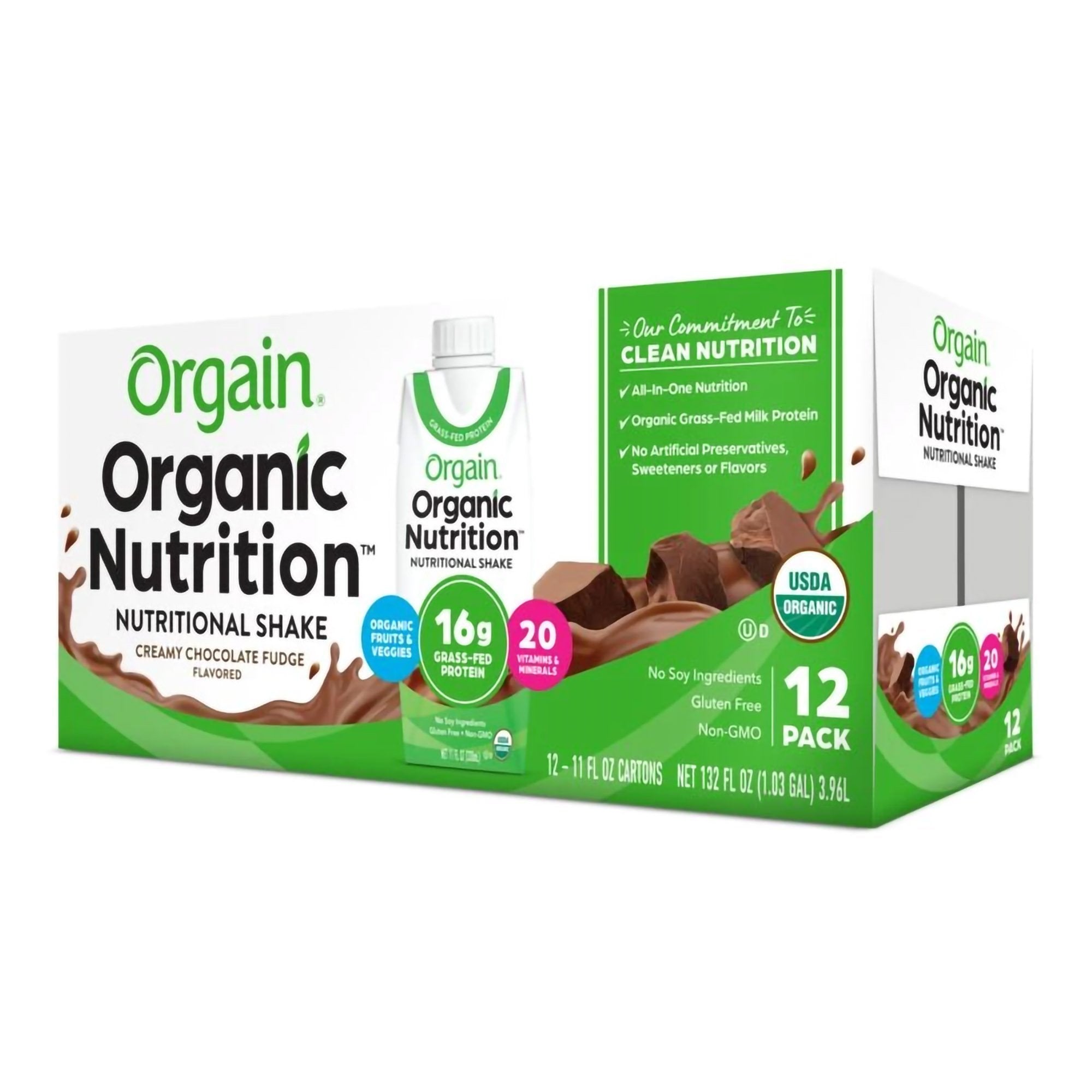 Oral Supplement Orgain® Organic Nutritional Shake Creamy Chocolate Fudge Flavor Liquid 11 oz. Carton - image 4