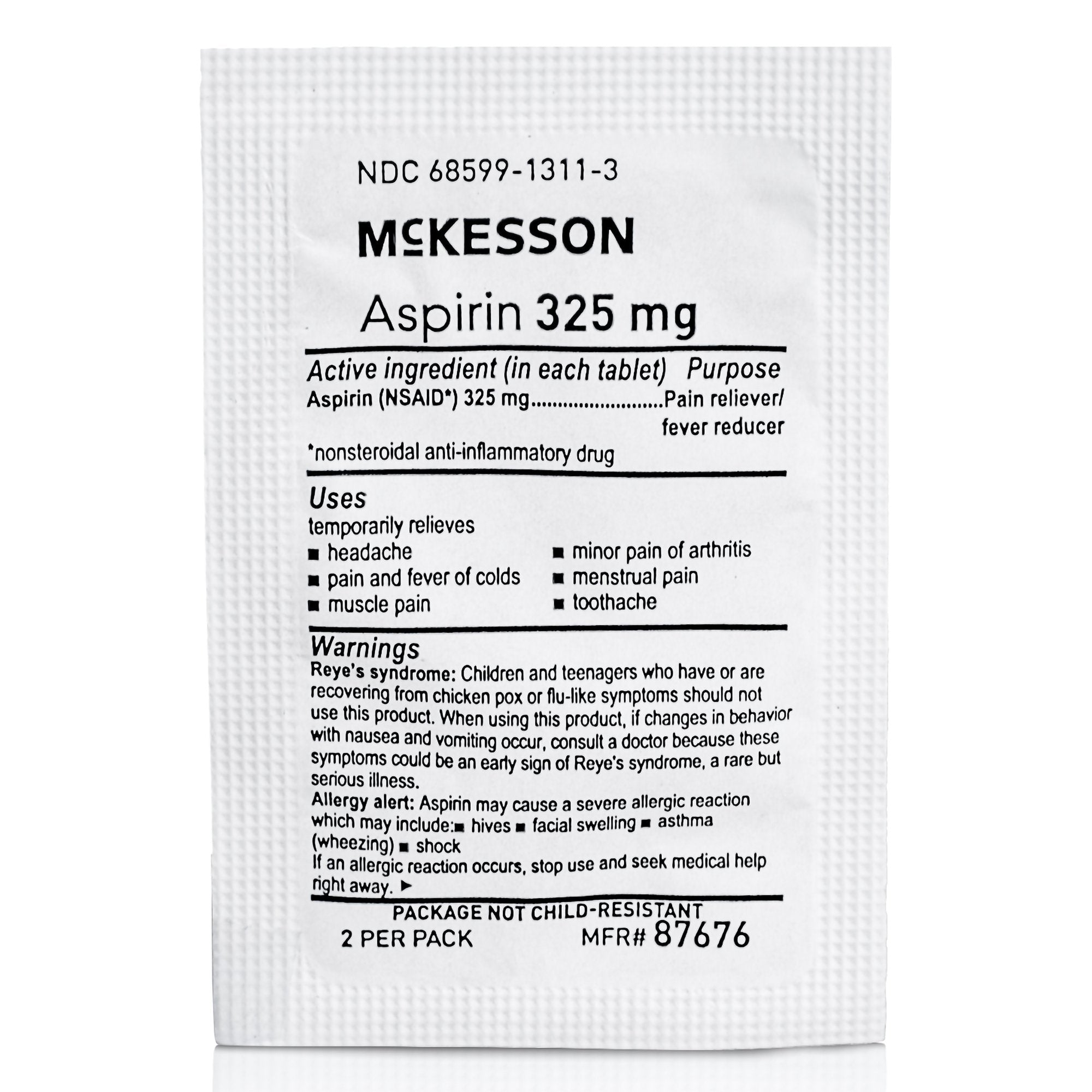 Pain Relief McKesson 325 mg Strength Aspirin Tablet 250 per Box - image 4