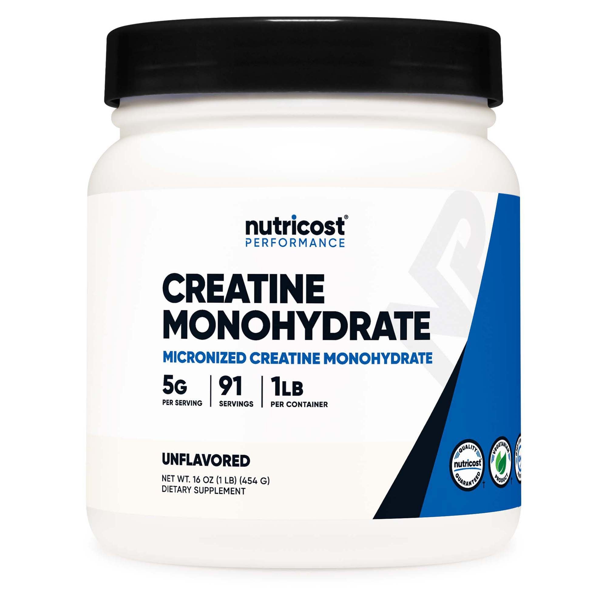 Oral Supplement Nutricost Creatine Monohydrate Unflavored Powder 1 lbs. Canister