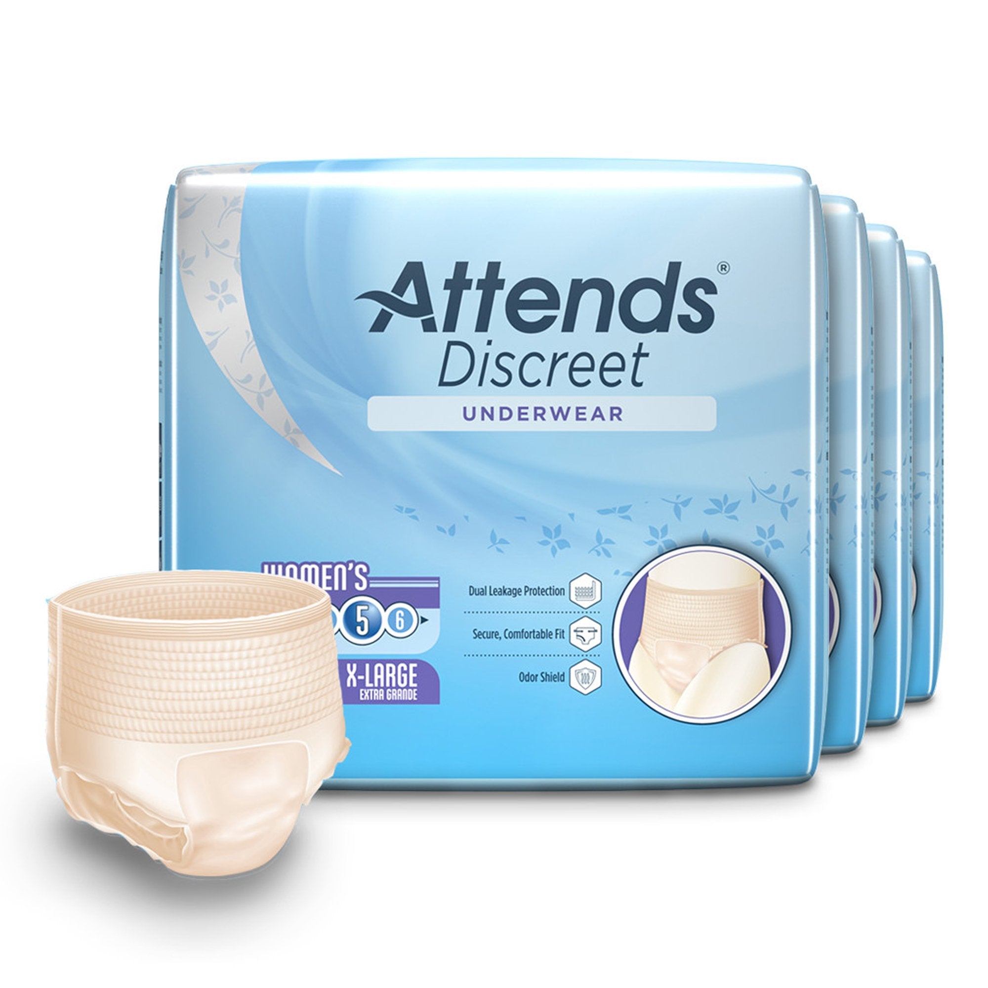 Attends® Discreet Women's Underwear, Level 5, X-Large (16 Units)