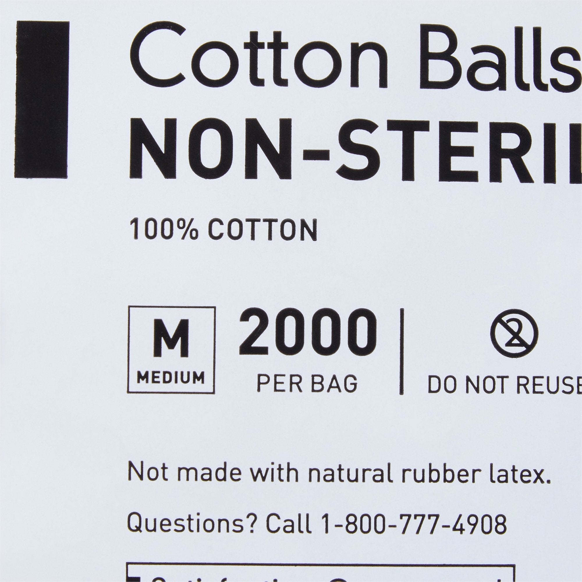 McKesson Medium Cotton Balls - 100% Pure Cotton, Non-Sterile, White (2000 Units)