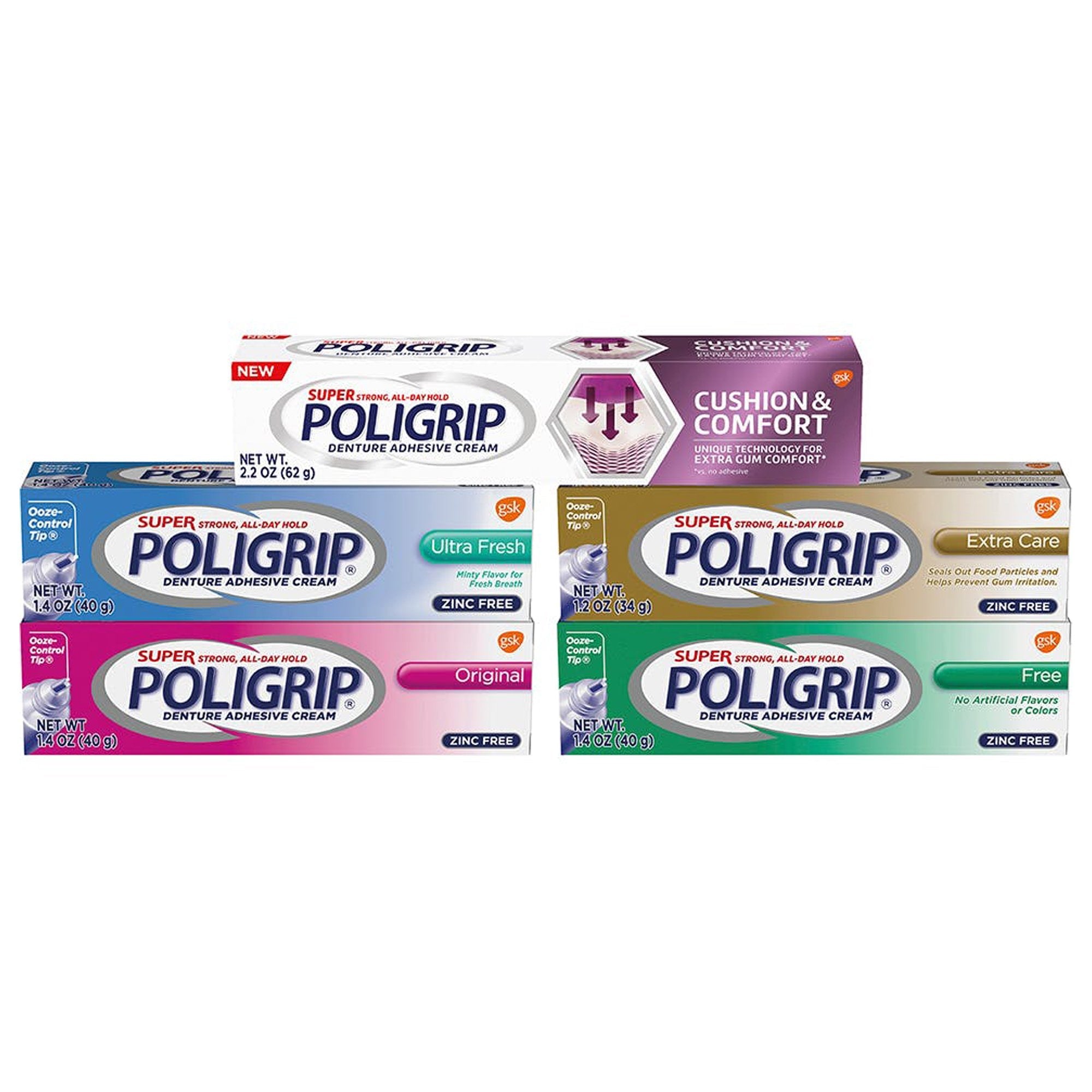 Super Poligrip® Original Denture Adhesive Cream, 2.4 oz Tube (1 Unit)
