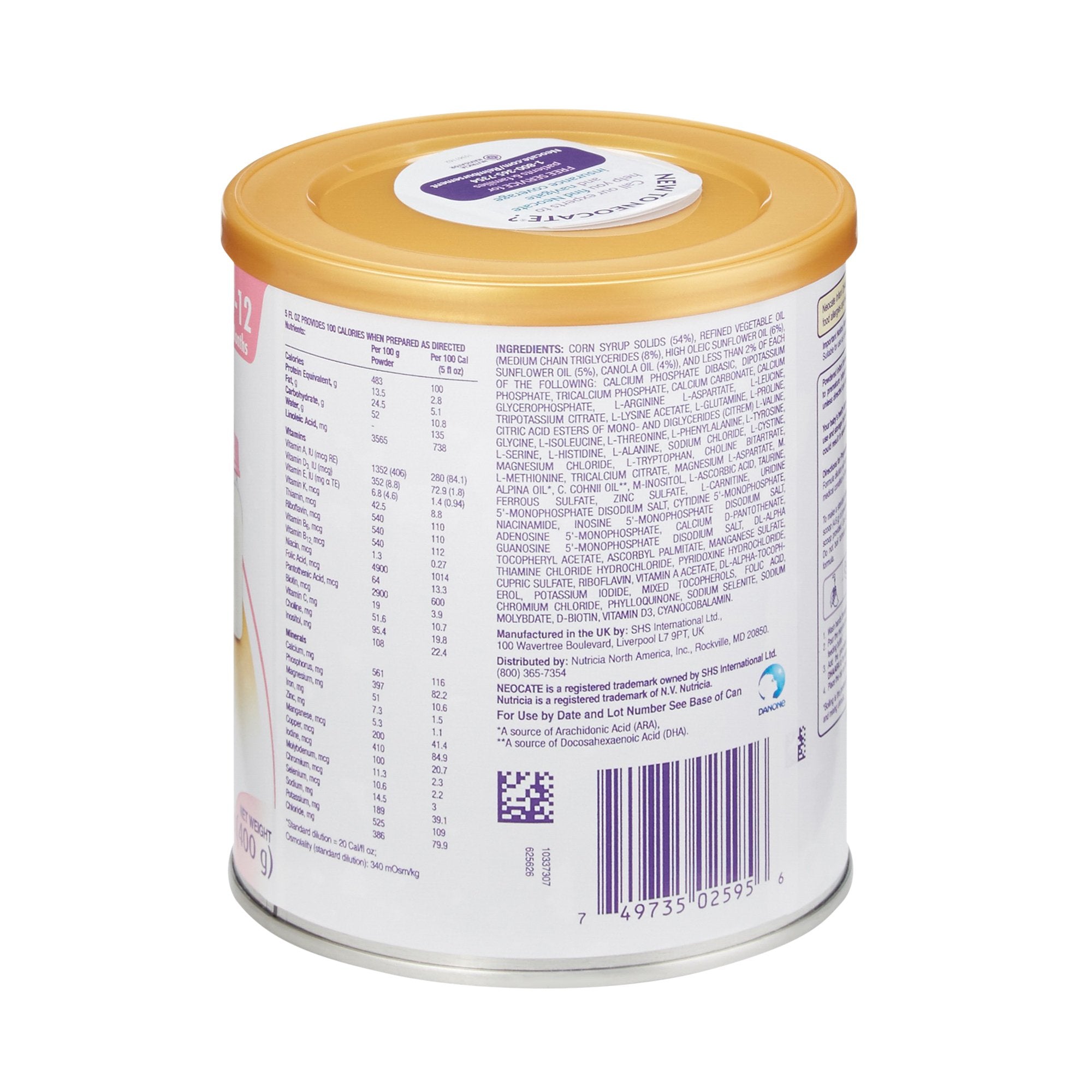Neocate® DHA & ARA Infant Formula, 14.1-ounce can (1 Unit)