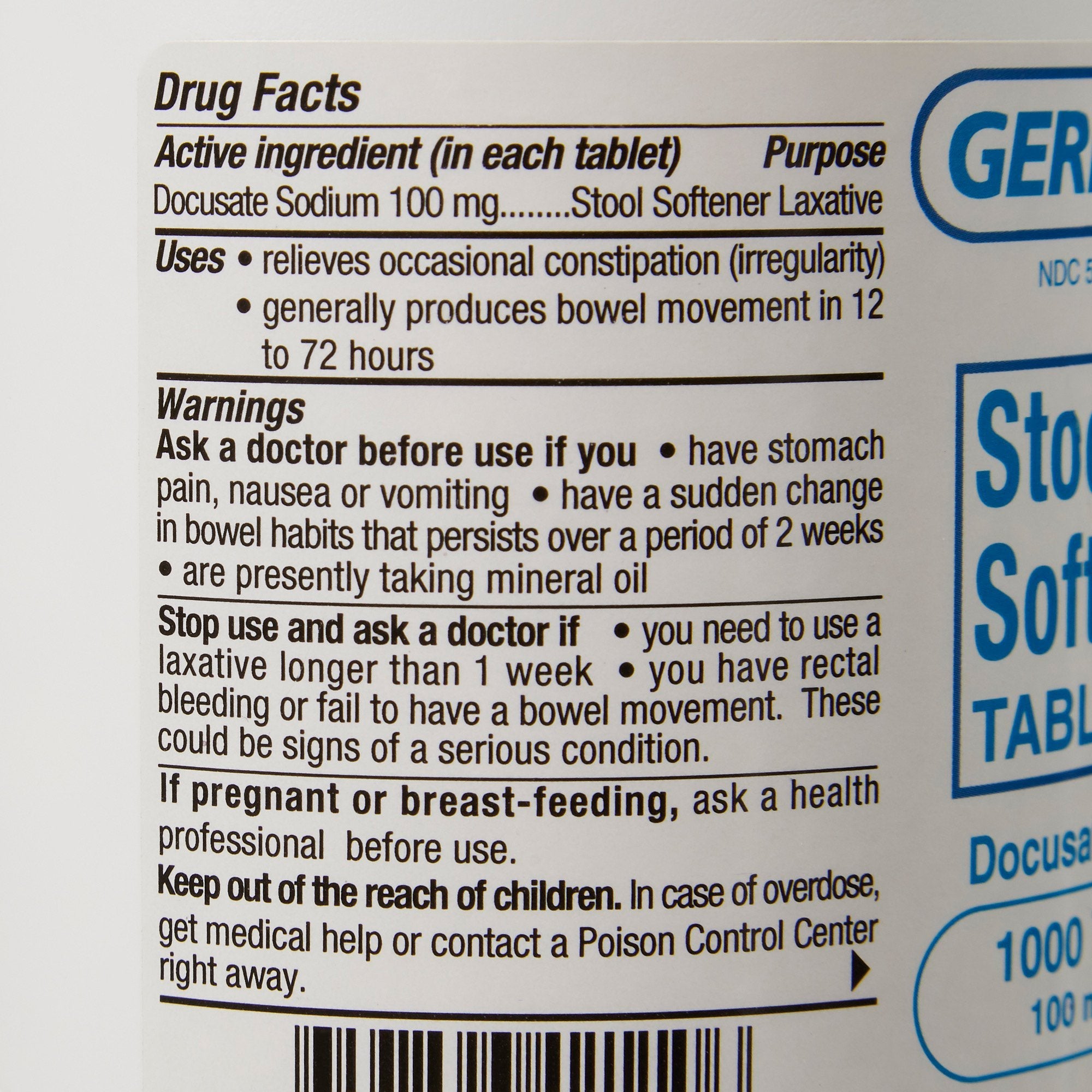 Geri-Care® Docusate Sodium Stool Softener (1 Unit)