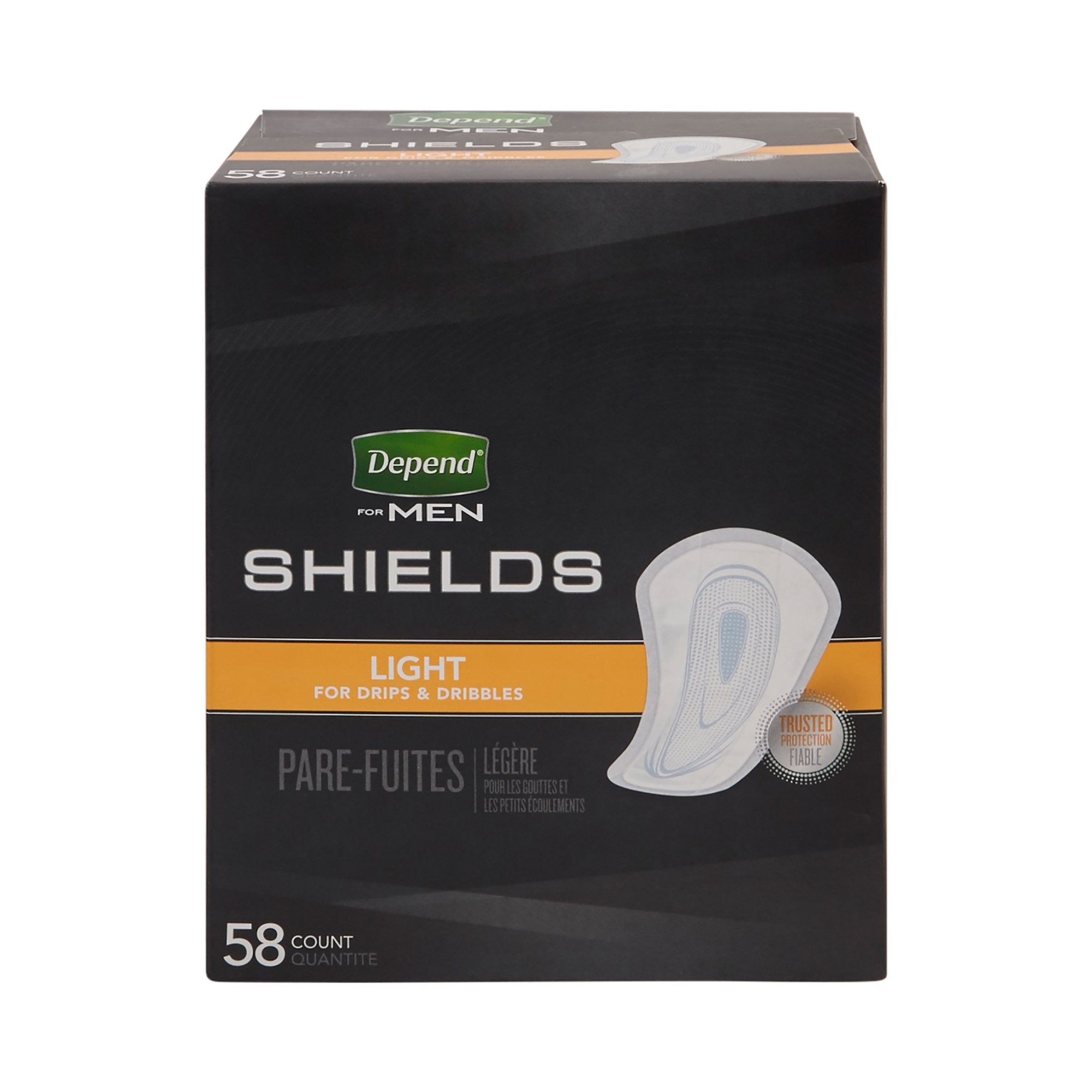 Depend® Shields for Men Light Bladder Control Pad, (58 Units)