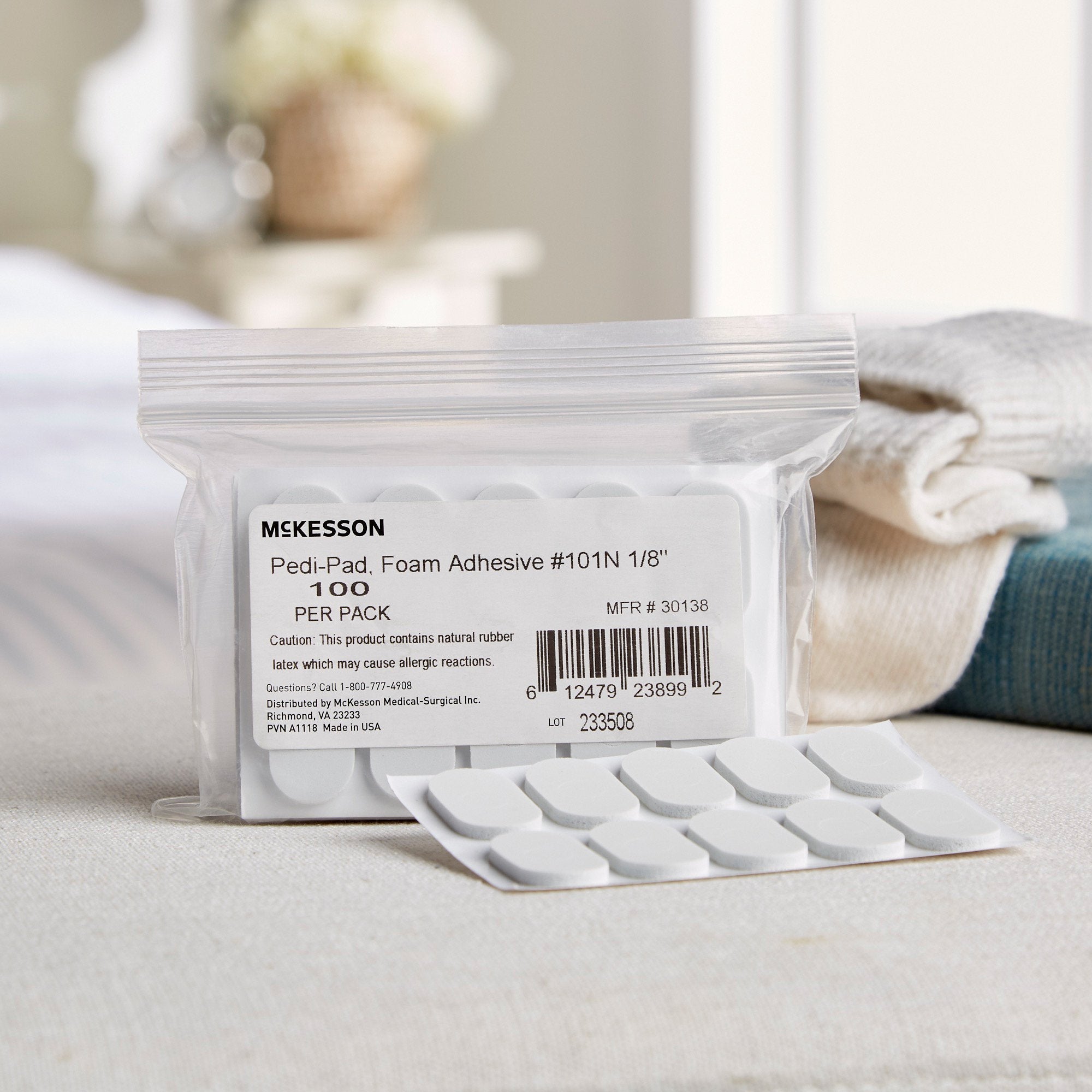 McKesson Pedi-Pad White Protective Pad, Size 101 – Narrow (100 Units)
