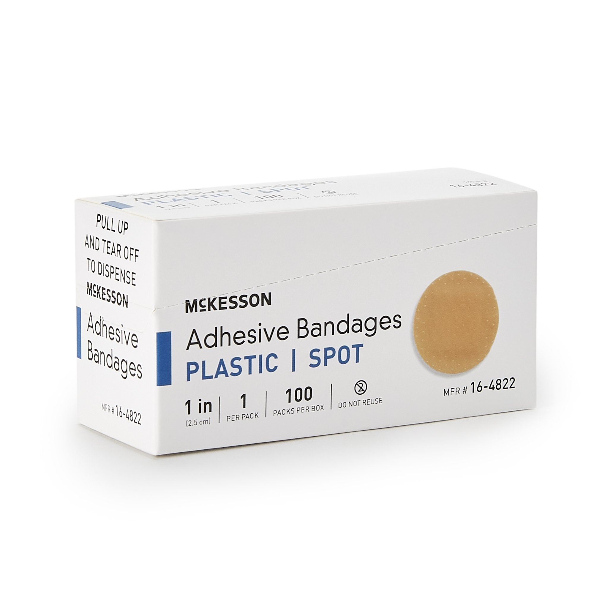 McKesson Round Tan Adhesive Spot Bandage, 1 Inch (100 Units)