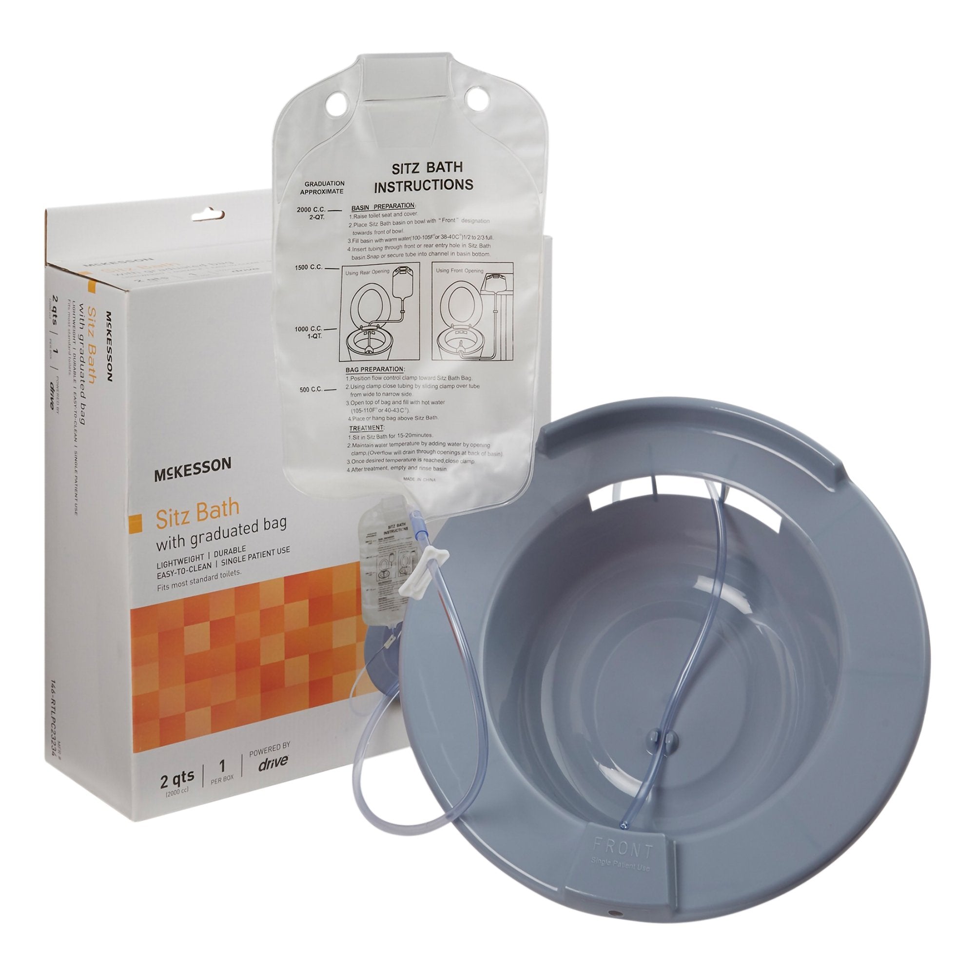 McKesson Round Sitz Bath, 2000 mL Capacity