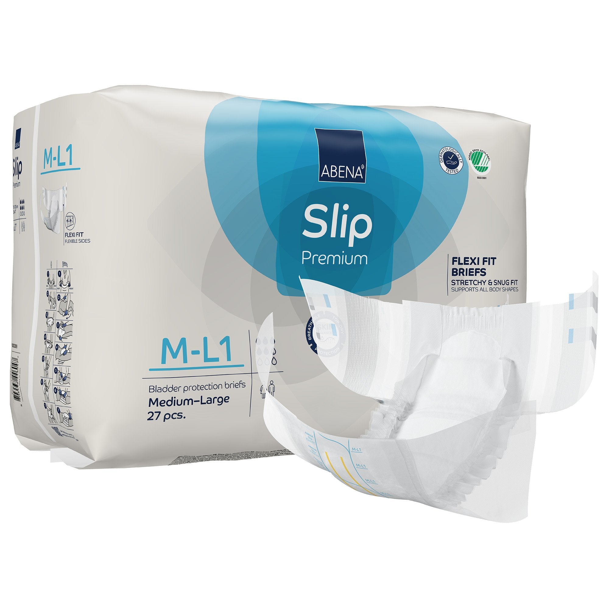 Incontinence Brief Abena Slip Flexi Fit Adult Medium / Large Unisex Disposable Moderate Absorbency