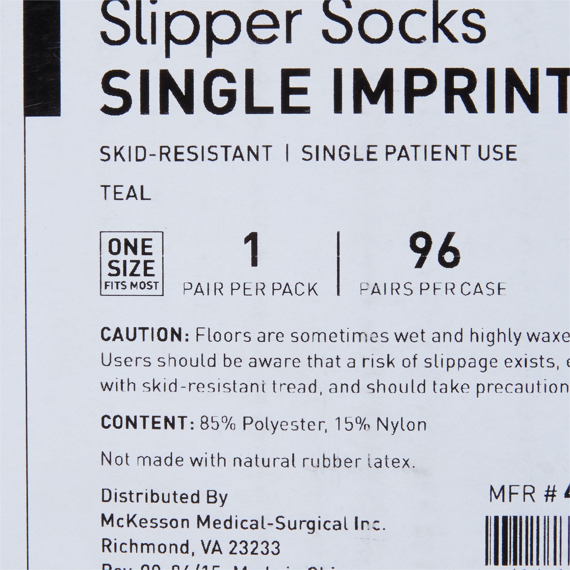Slipper Socks McKesson Paw Prints® Unisex Adult One Size Fits Most Single Tread Single Patient Use Teal - image 8
