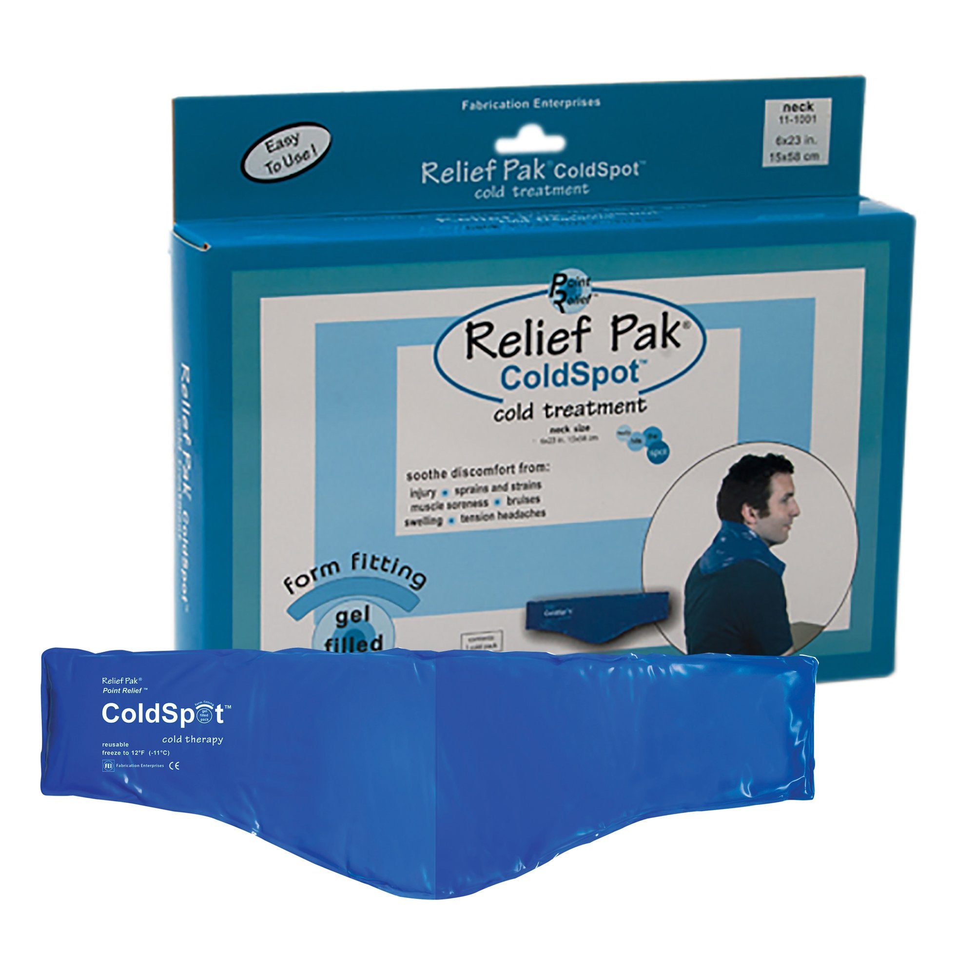 Cold Pack Relief Pak® ColdSpot™ Contoured Neck 6 X 23 Inch Vinyl / Gel Reusable
