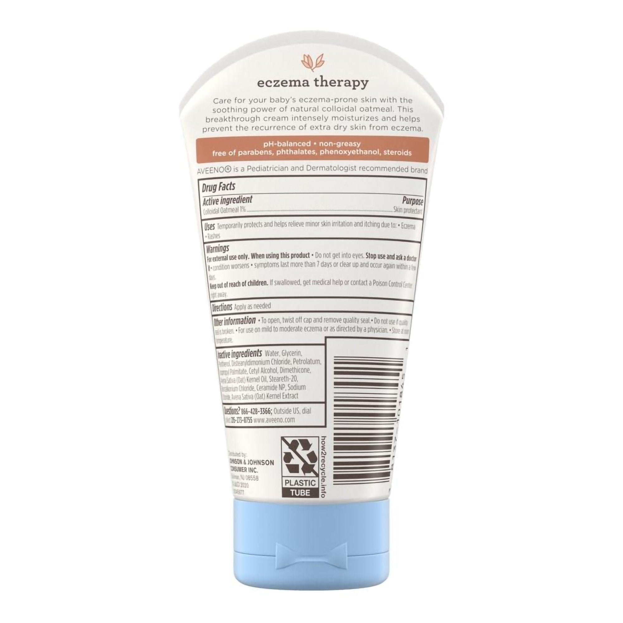 Baby Lotion Aveeno® Baby Eczema Therapy 5 oz. Tube Unscented Cream - image 2