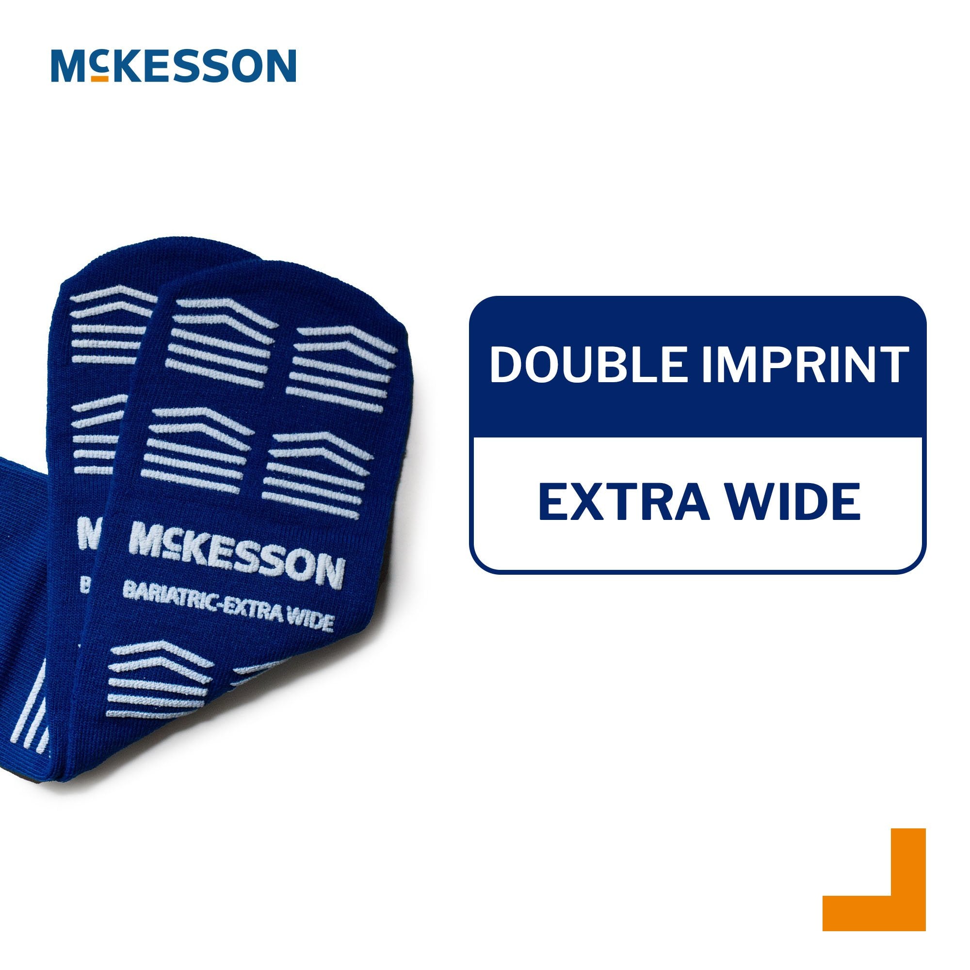 Slipper Socks McKesson Unisex Adult Bariatric / X-Wide Double Tread Single Patient Use Royal Blue - image 3