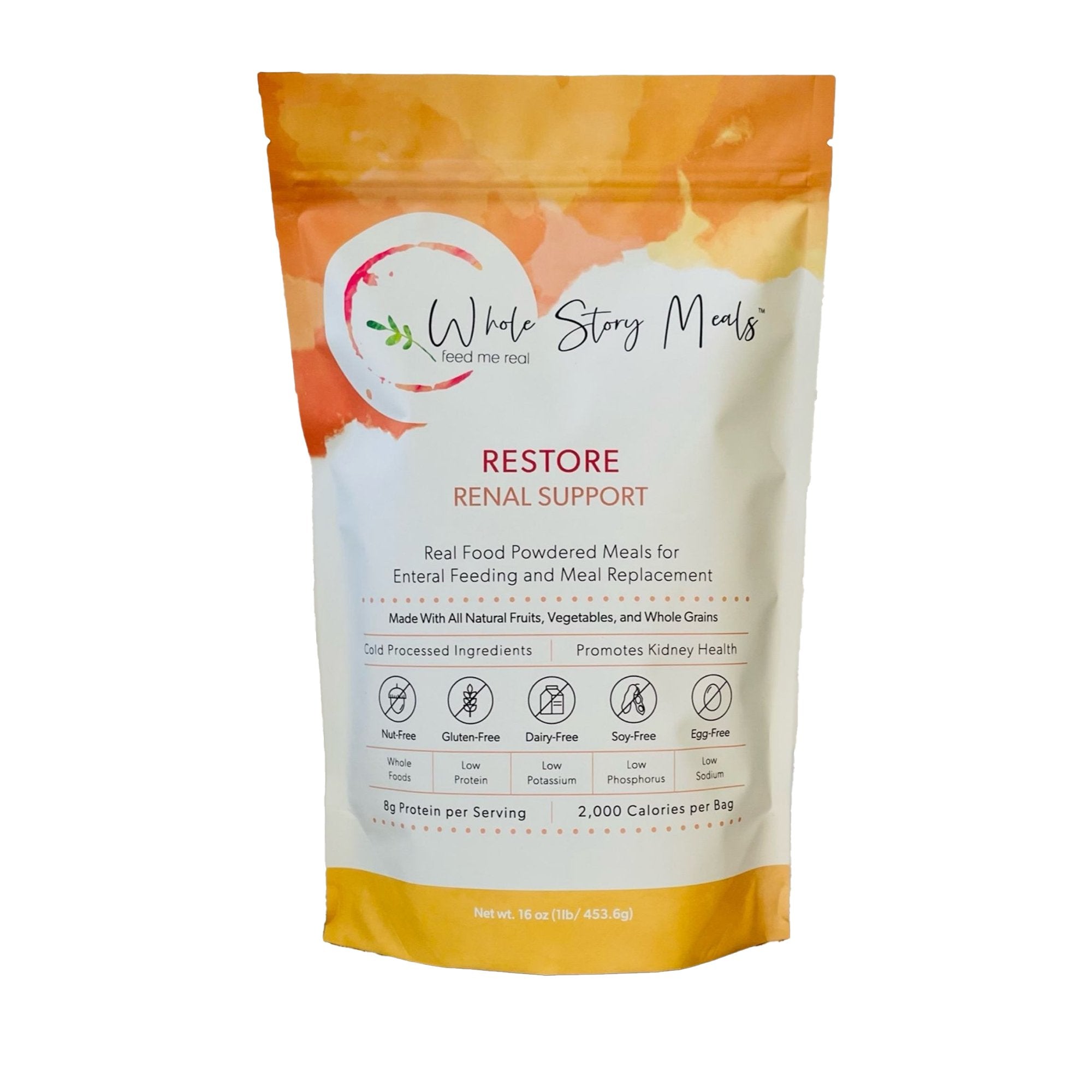 Oral Supplement Whole Story Meals Restore Renal Support Powder 16 oz.