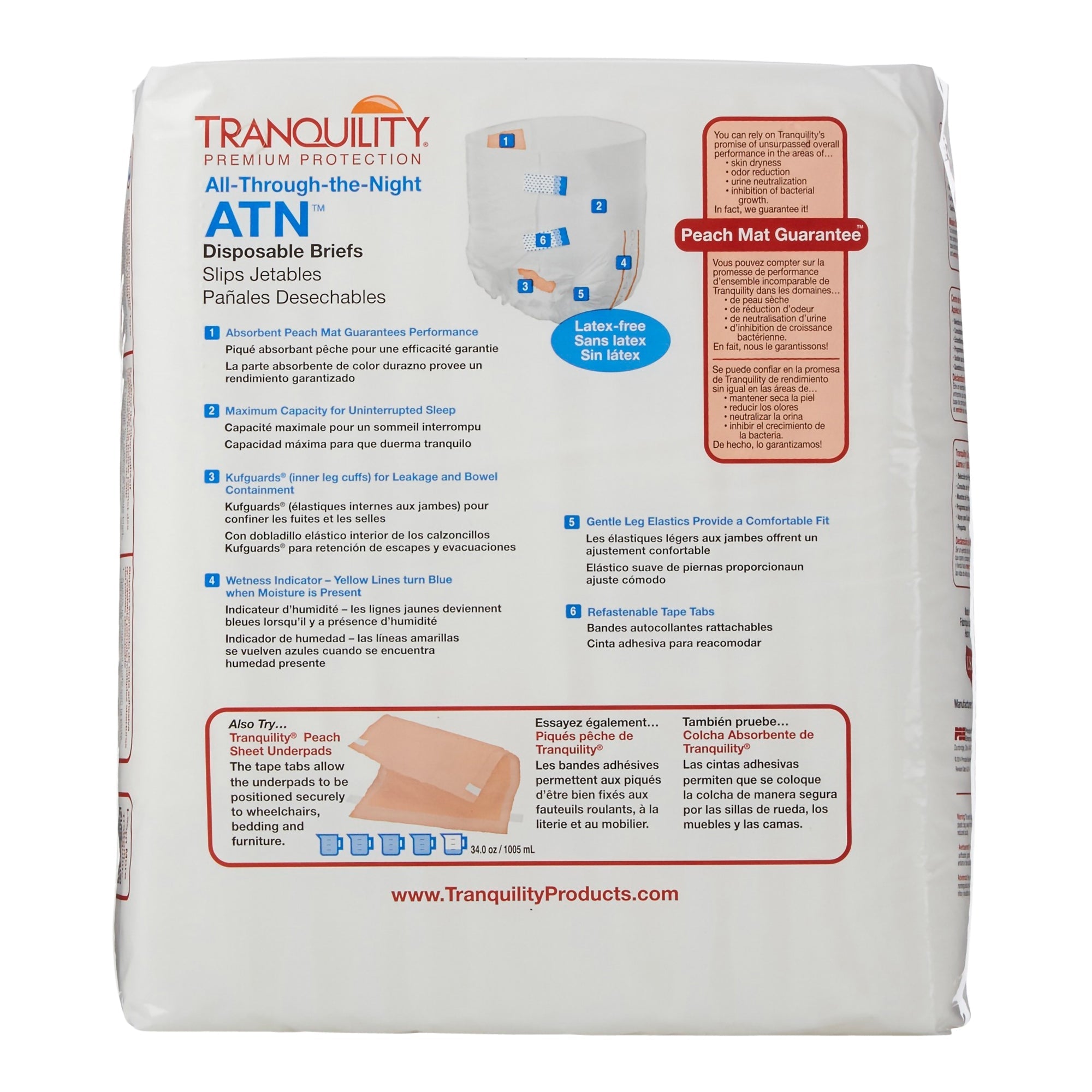 Tranquility ATN Incontinence Briefs XL, Heavy Absorbency - 12 Pack